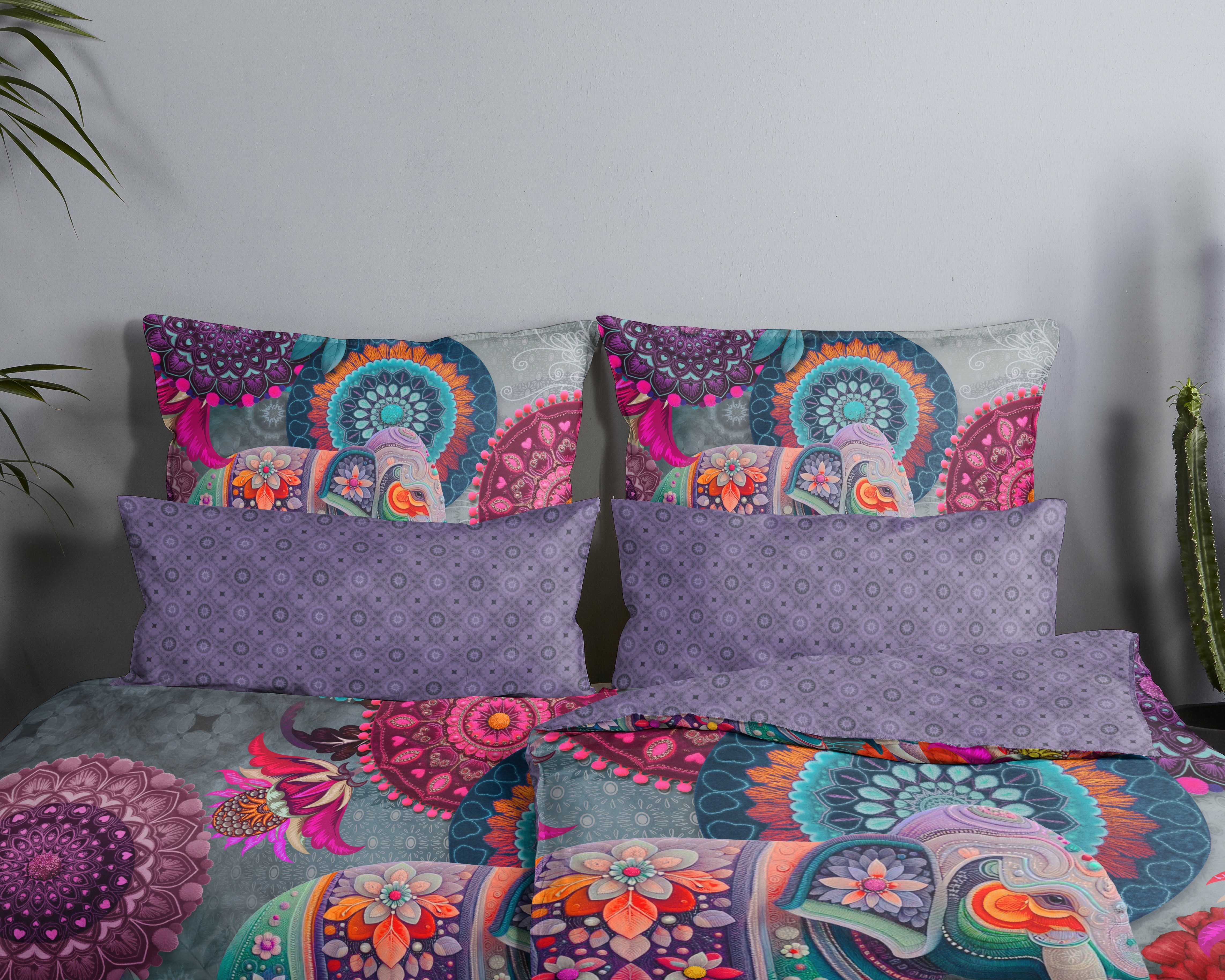 hip Kissenbezüge Abhay, (1 Stück), Baumwolle, Mako-Satin, 40x80, 1 Stück, Reißverschluss, Violett