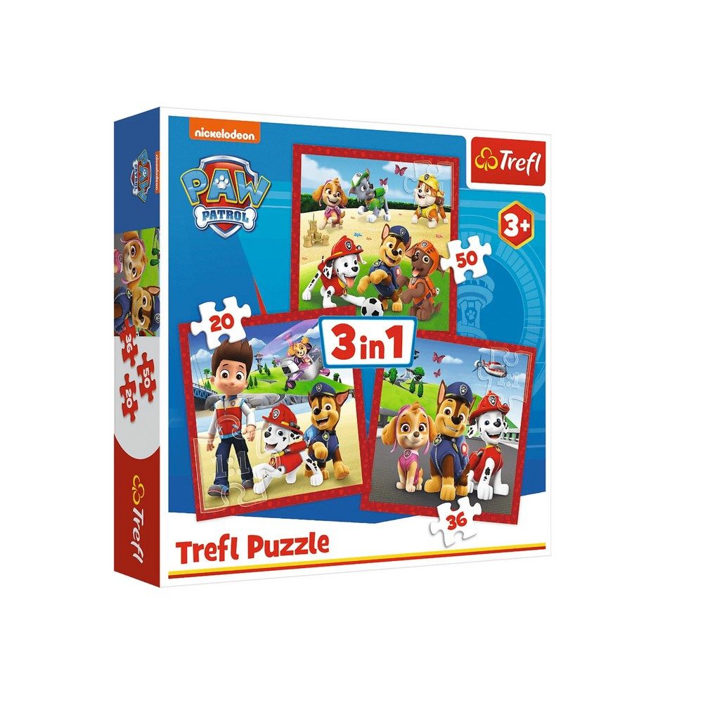 Trefl Puzzle Kinderpuzzle Legespiel Lernspiel, 106 Puzzleteile, 3 Puzzles in 1, 20/36/50 Teile, ab 3 Jahren