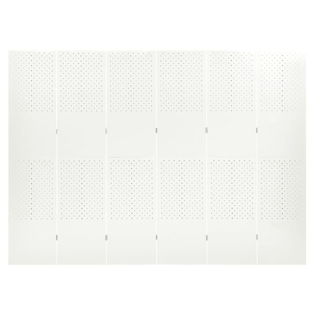 2 240x180 cm 6-tlg. Weiß furnicato Raumteiler Stahl Stk.
