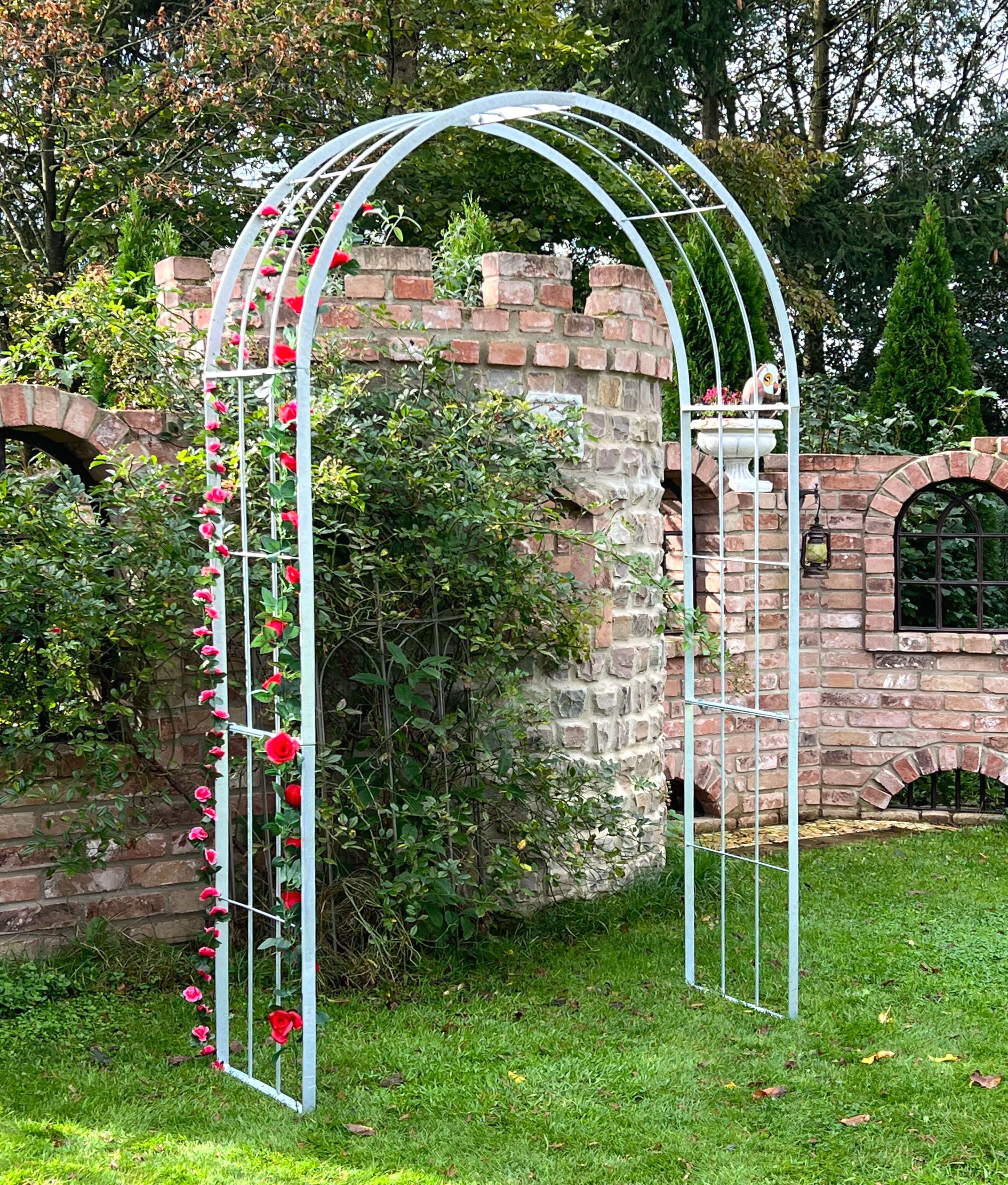 DanDiBo Rosenbogen Metall Verzinkt Massiv 140 cm Torbogen 96519