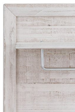 Home affaire Garderobenpaneel Auckland, mit 1 Metallstange und 5 Haken, aus Massivholz, Breite 60 cm