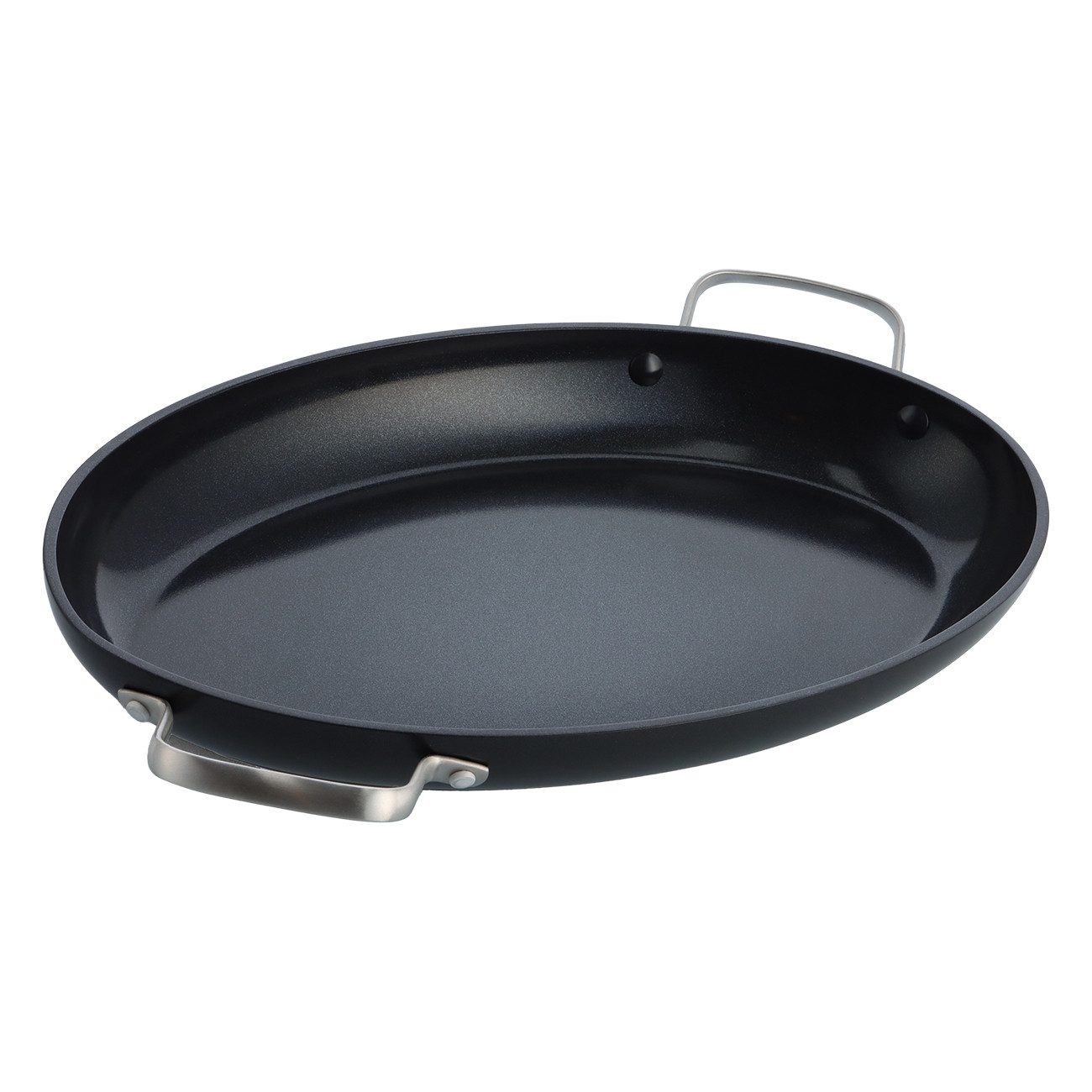 GREENPAN Fischpfanne Copenhagen Fischpfanne schwarz 40 cm Spülmaschinengeeignet Antihaft, Aluminium, Kratzfest, Keramik, alle Herdarten, Backofengeeignet, Ø 40 cm