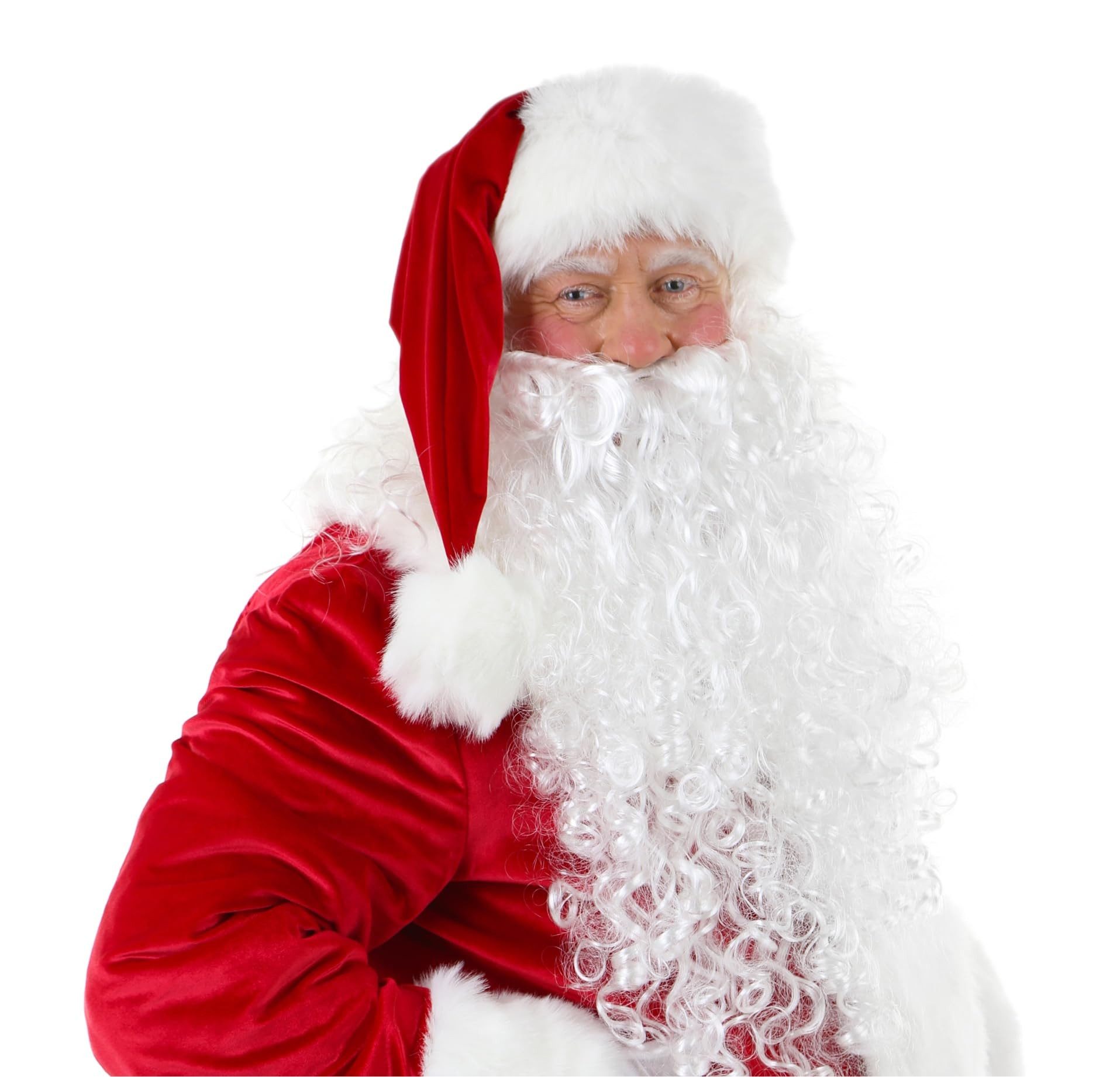 Kostüm-Perücke 2 in 1 - Nikolausbart Set mit Perücke - Weihnachtsmannbart