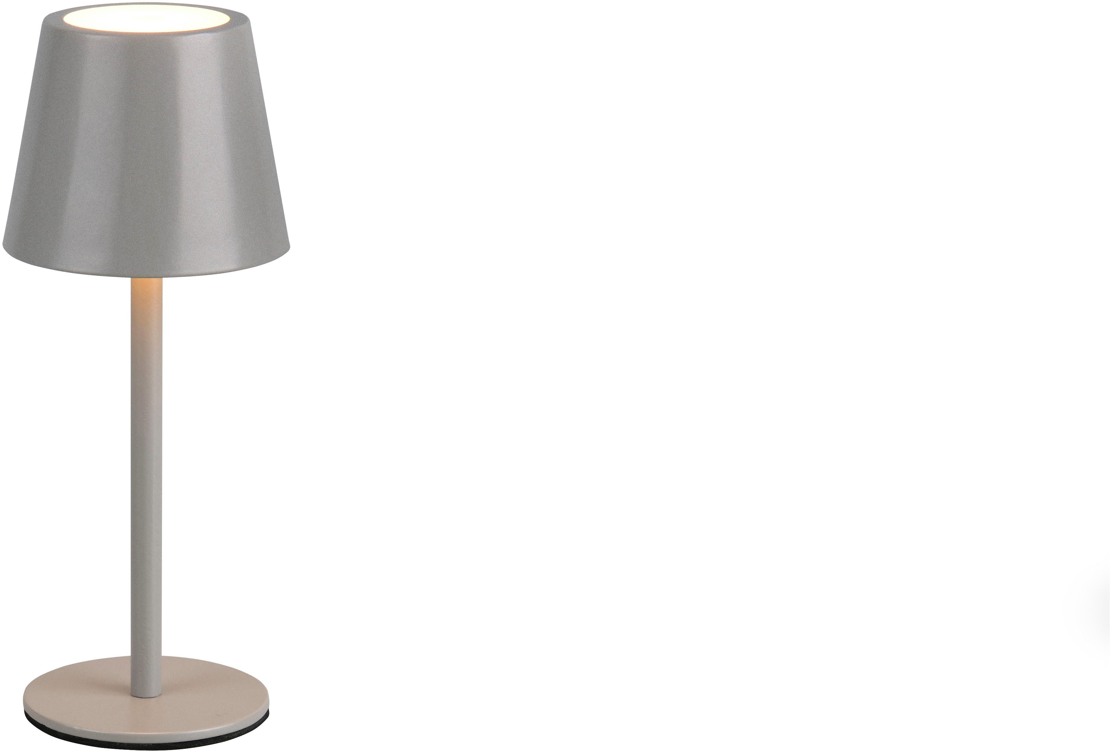 Reality Leuchten LED Tischleuchte DIAZ, Outdoor Akku Tischlampe Höhe 21 cm Ø 8,5 cm, IP44, Touchdimmer, Dimmfunktion, USB-Ladefunktion, mehrere Helligkeitsstufen, LED fest integriert, Farbwechsler, warmweiß - kaltweiß, CCT Lichtfarbe einstellbar 2700-6500K, 160 Lumen, 1,6W, USB Anschluss