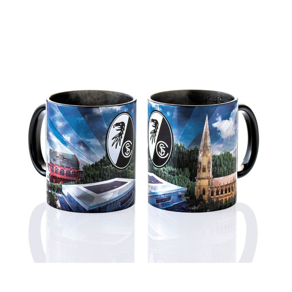 SC Freiburg Becher SC Freiburg Tasse Metallic "Skyline", Keramik