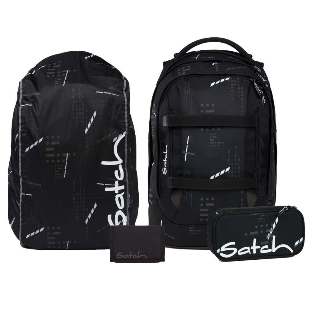 Satch Schulrucksack Pack (4tlg., inkl. Schlamperbox, Regenhülle und Geldbörse)