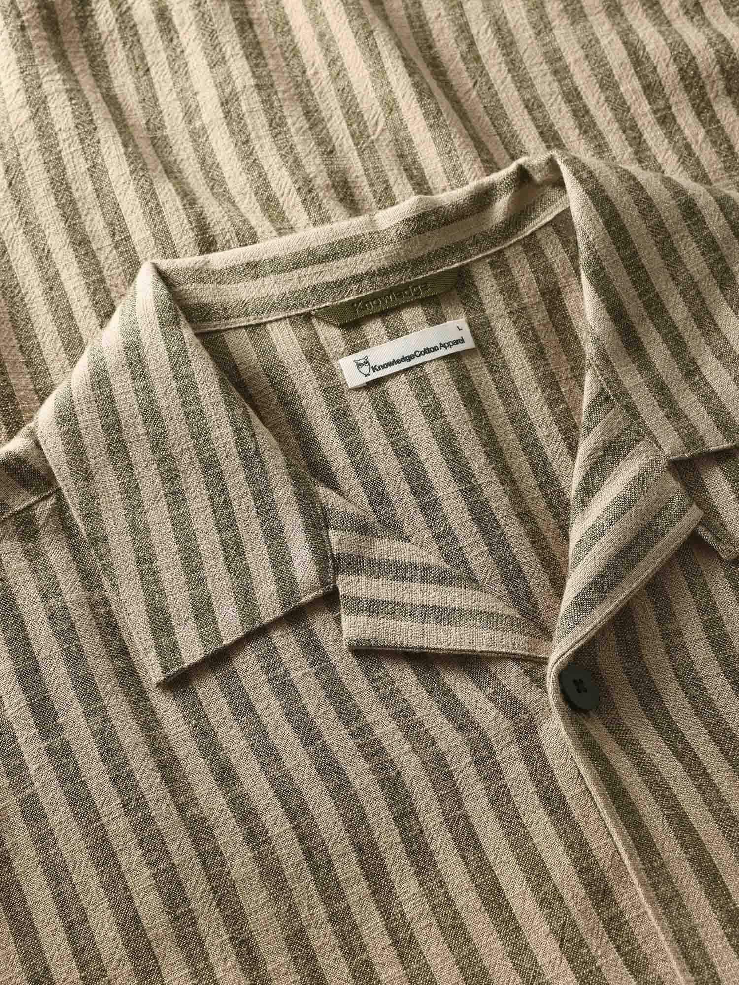 KnowledgeCotton Apparel Kurzarmhemd Relaxed Linen Short Sleeve Shirt