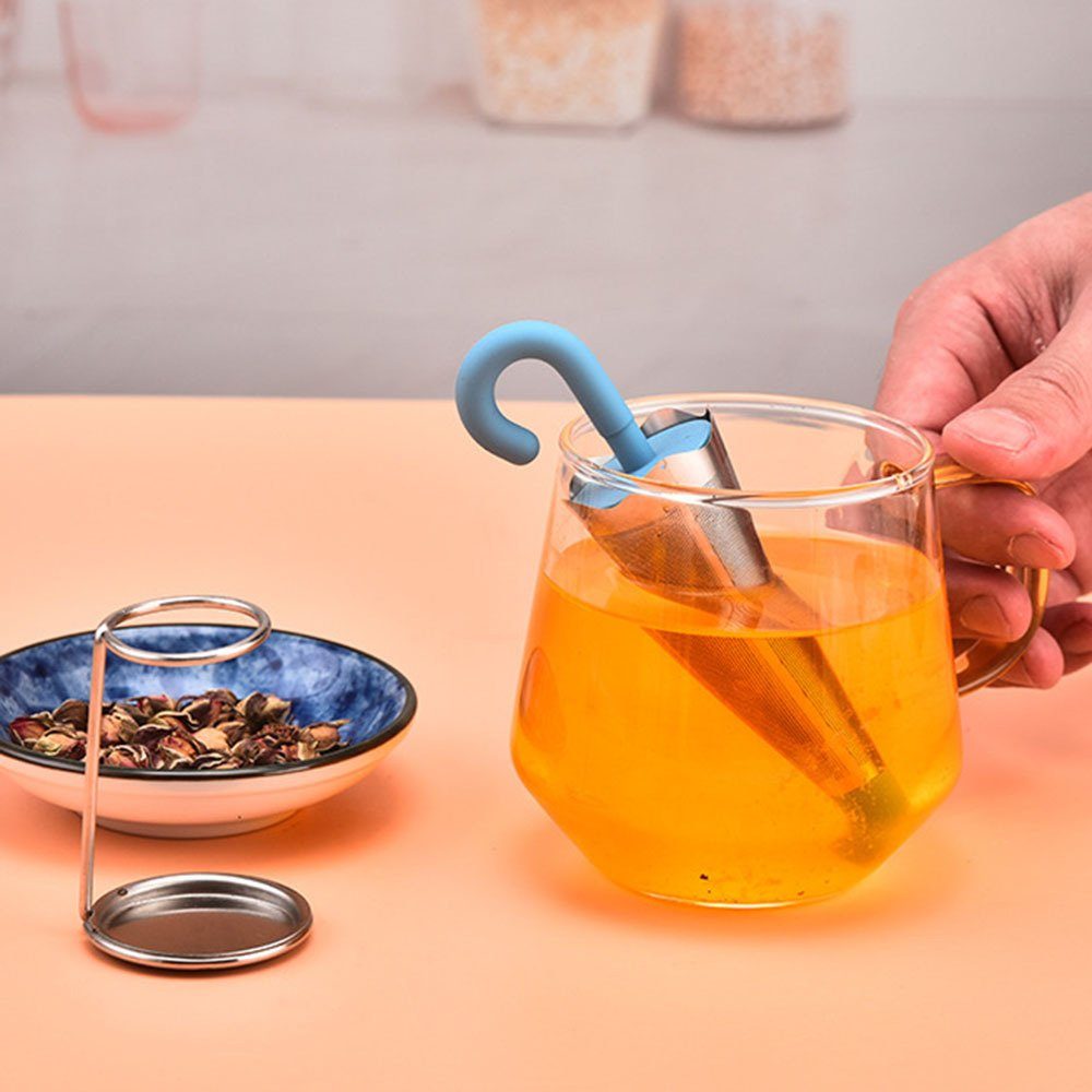 Regenschirmform Rot Aus Halter, Teesieb Blusmart In Wiederverwendbarer Tee-Ei Mit Teefilter