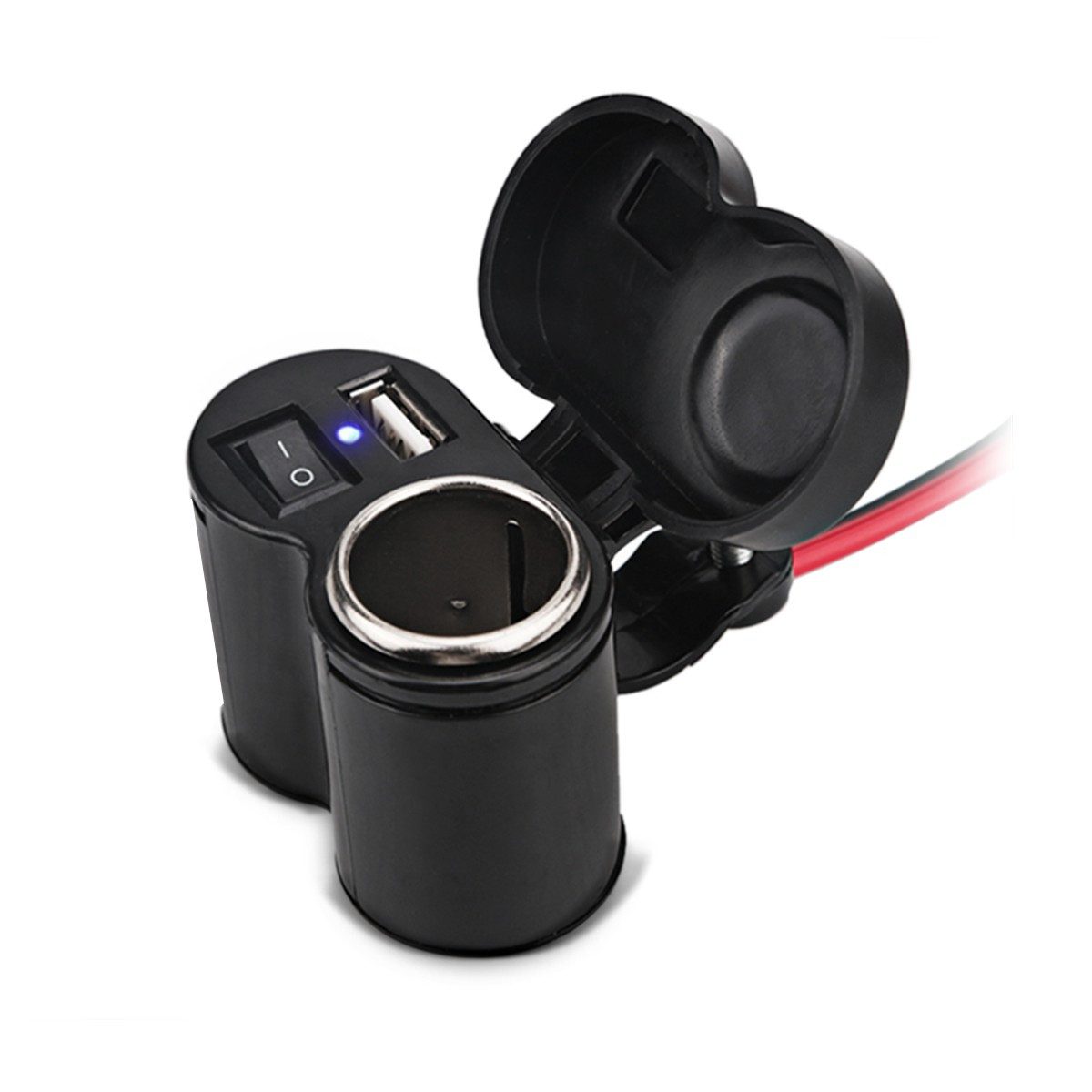 Sitzbank Bordsteckdose Motorrad # ZA2 + Zigarettenanzünder + USB-Port