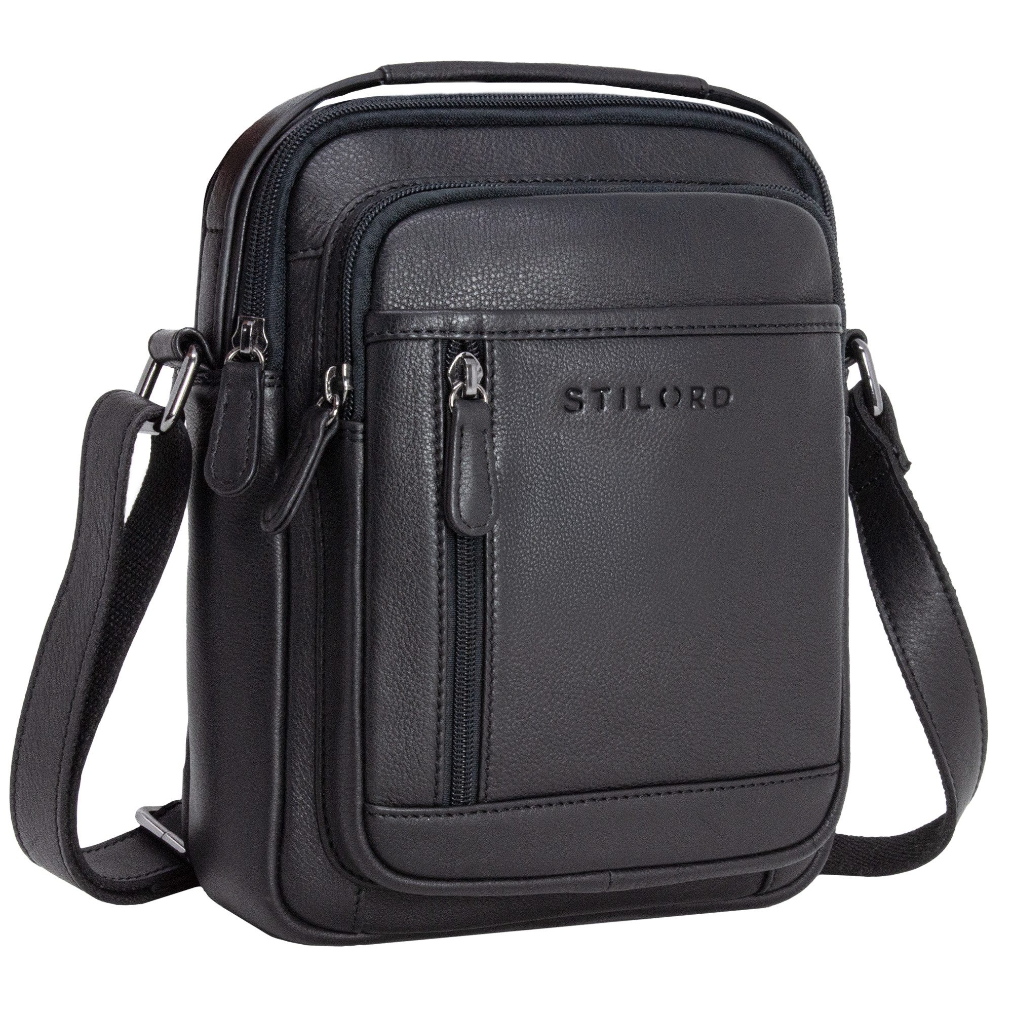 STILORD Messenger Bag "Salva" Kleine Echt Leder Umhängetasche Herren für 8 Zoll Tablet, Echtleder