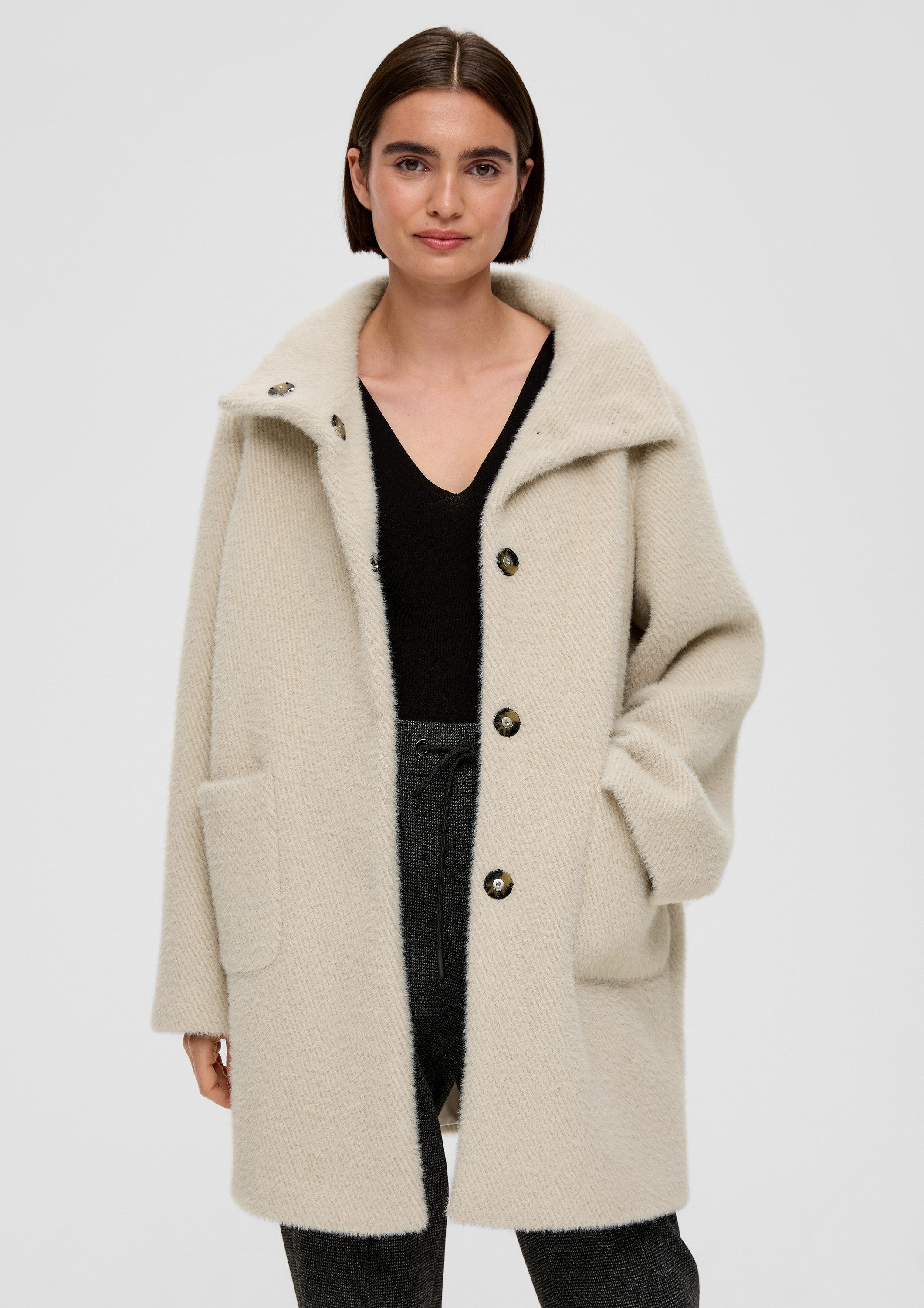 s.Oliver Funktionsmantel Outdoor-Mantel Mantel mit Herringbone-Muster