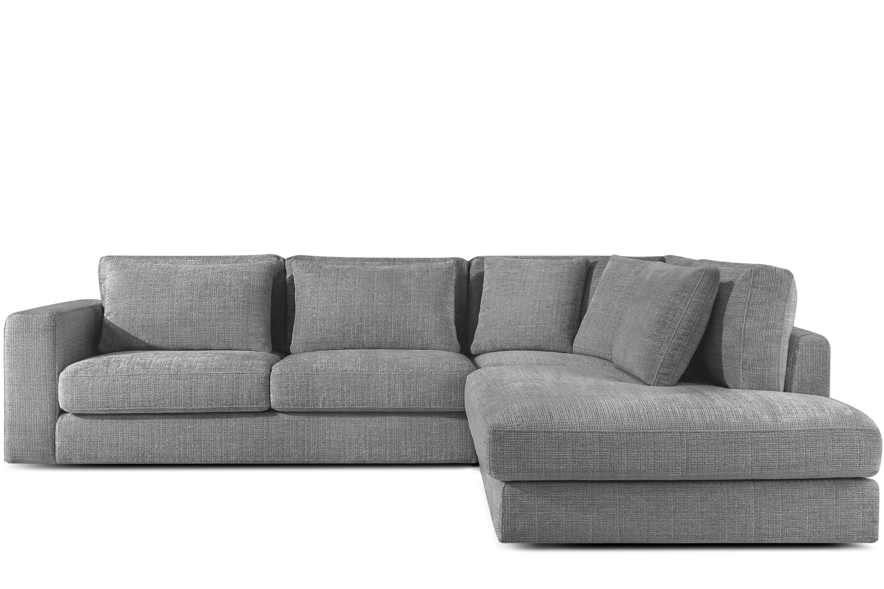 KONSIMO® Ecksofa VERUS edle Verarbeitung und Komfort, luxuriös, Premiumqualität aus EU, Maße: 297x84x116/248 cm, Kissen regulieren die Tiefe und stützen die Lendenwirbelsäule, Traditionelles Design und Komfort, handgefertigt, Chenille-Stoff