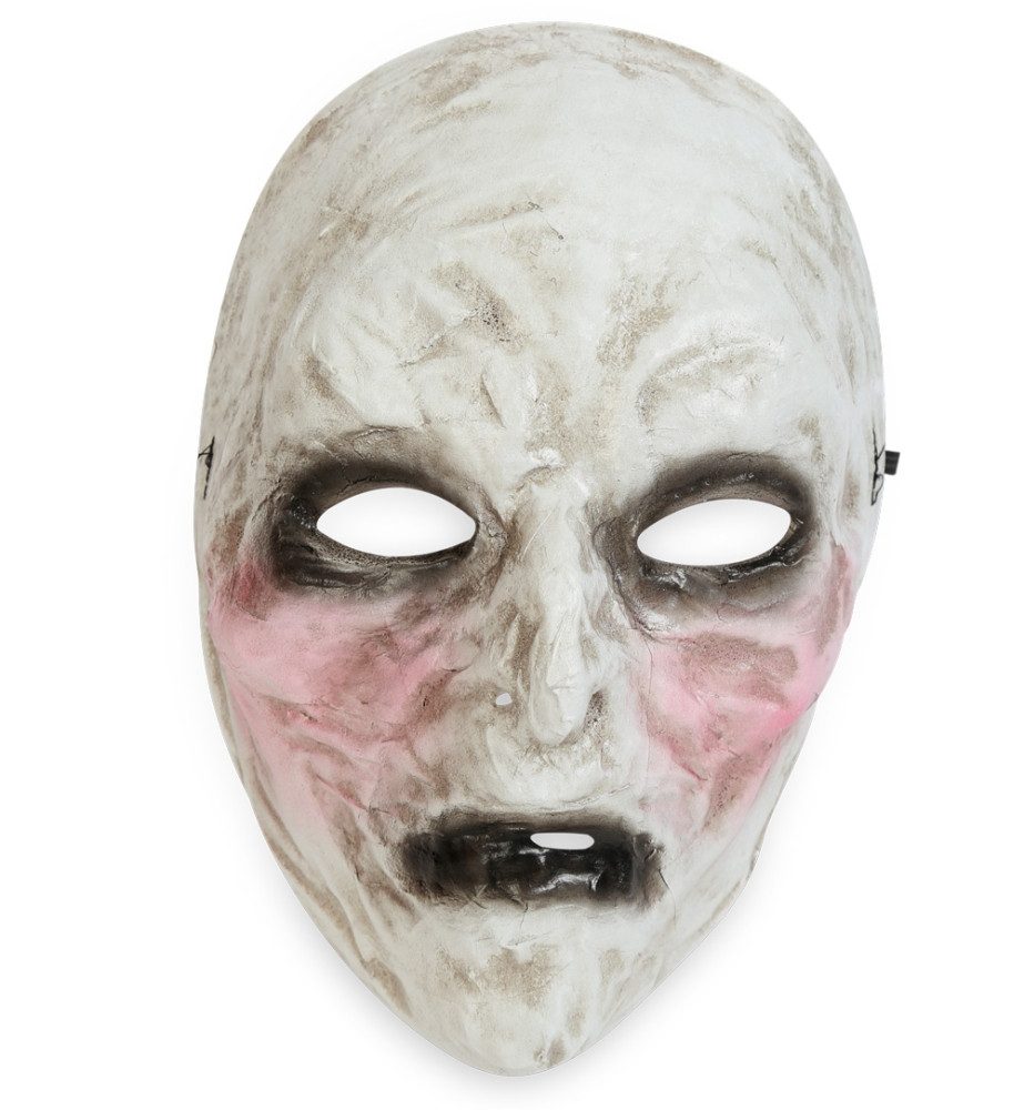 Fries Verkleidungsmaske Halbmaske Horror weiß mit Gummiband Halloween Karneval Fasching Party, Mit Gummizug