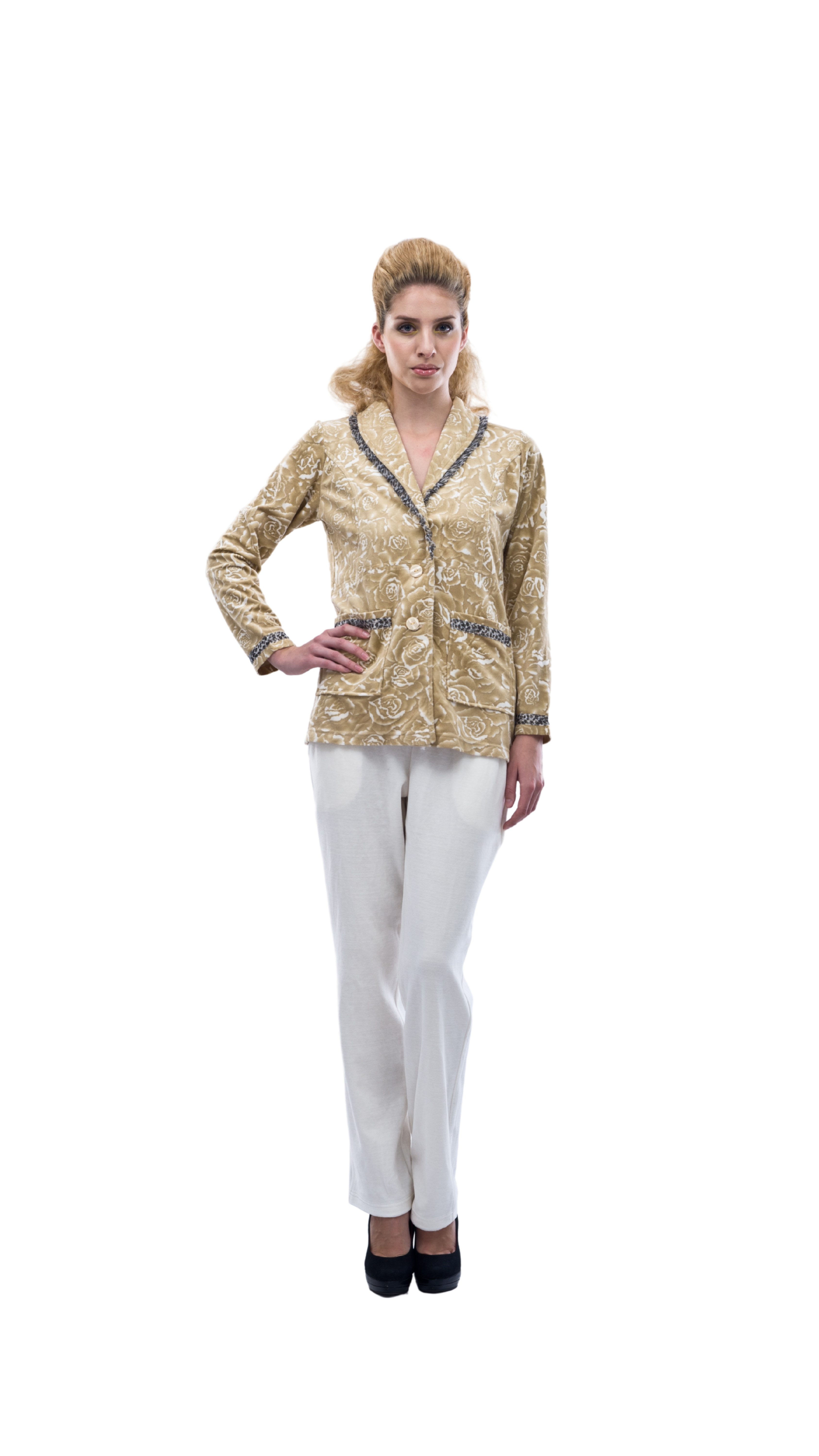M-Diamant Hausanzug Damen Hausanzug EleganzKomfort Freitzeitanzug Sleepwear mit Hose (2-tlg) Eleganter Look