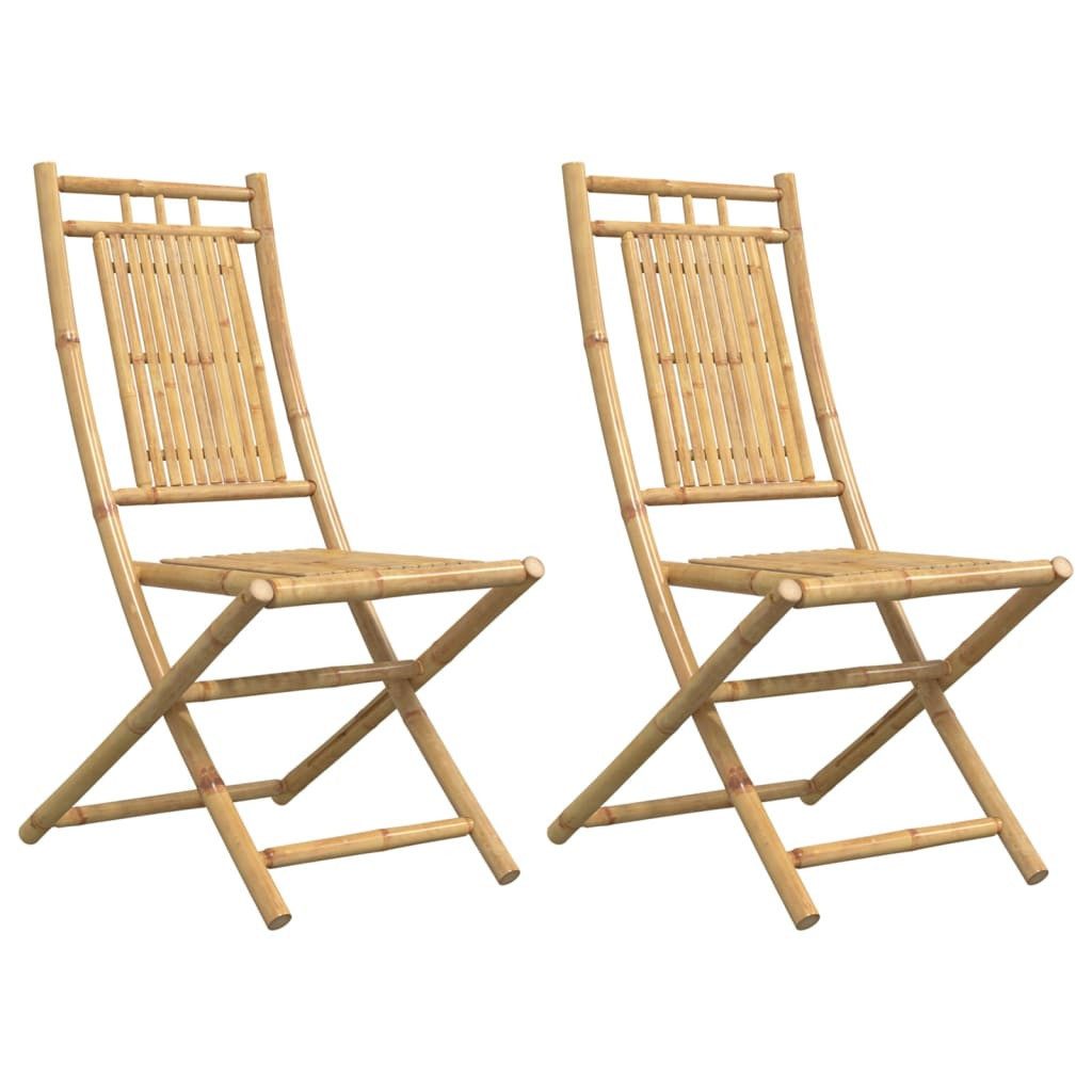 vidaXL Gartenstuhl Gartenstühle 2 Stk. Klappbar 46x66x99 cm Bambus (2 St)