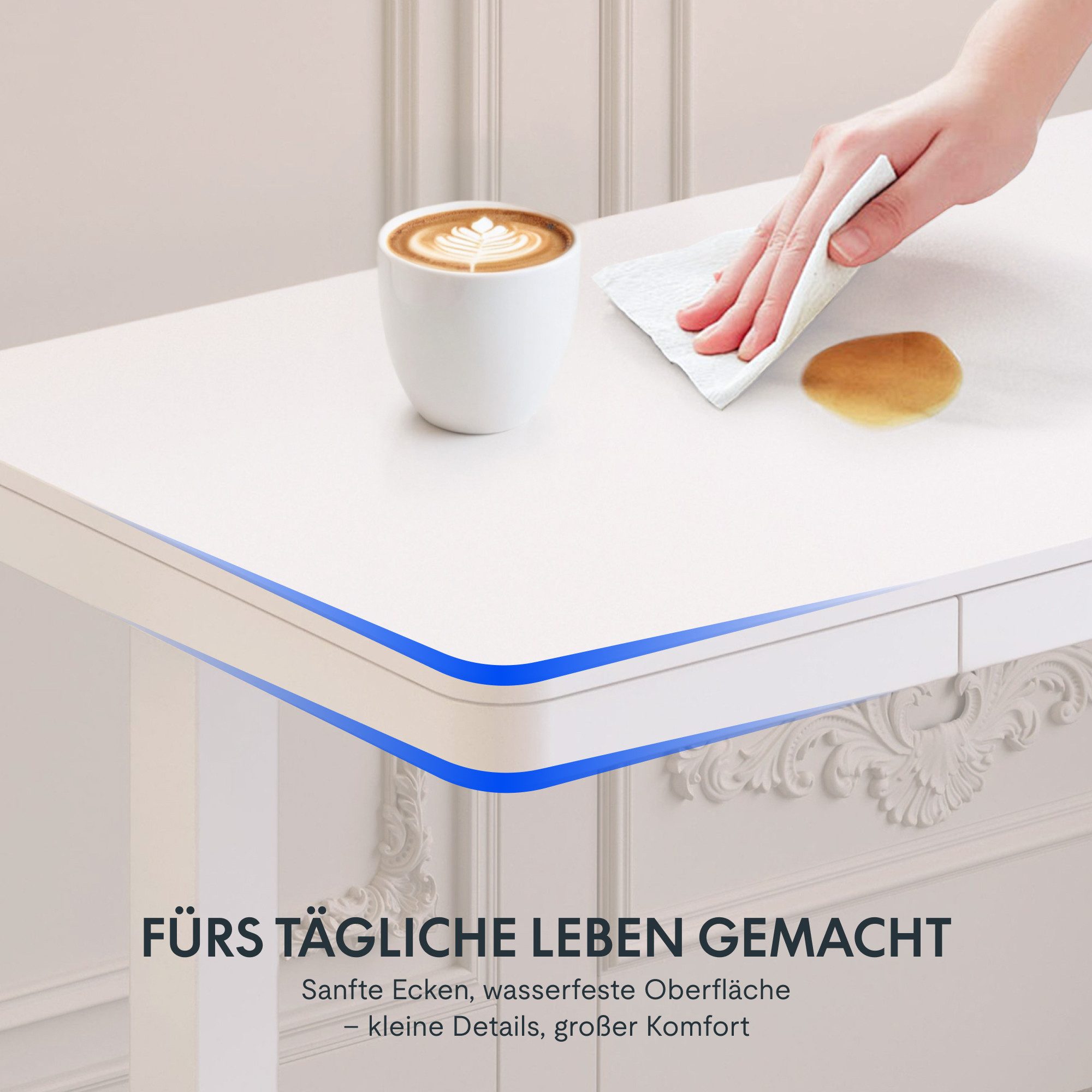 FLEXISPOT Schreibtisch Höhenverstellbarer Schreibtisch MIT Schubladen (mit LED-Höhenanzeige, 4 Speicherhöhen, Anti-Kollisionssystem, USB-C Anschluss), EINFACHE  – Bild 5 von 5