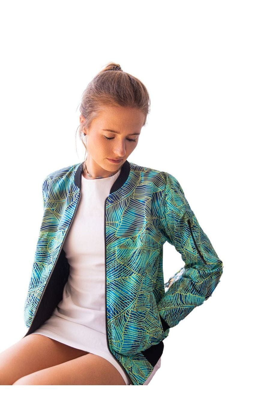 mikono Bomberjacke Kitenge - Splash Splash - Unisex Handgefertigt · 100 % Baumwolle (Kitenge) · Unikat