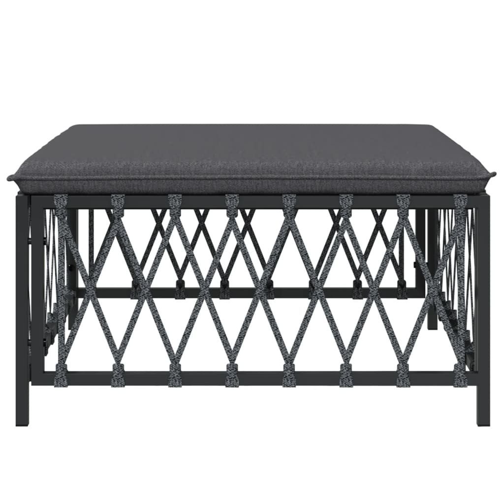 vidaXL Sofaelement Gartenhocker mit Kissen Anthrazit günstig online kaufen