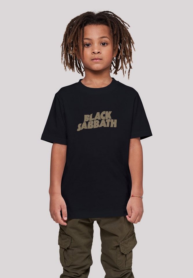 F4NT4STIC T-Shirt Black Sabbath Metal Band US Tour 1978 Black Zip Print,  Das Model ist 145 cm groß und trägt Größe 145/152