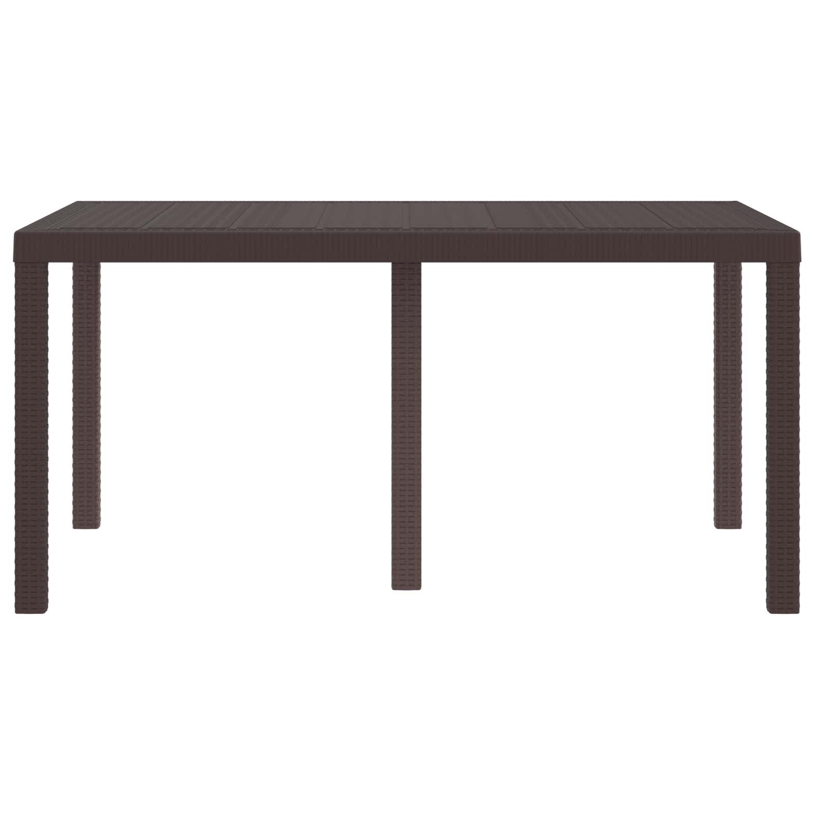 vidaXL Gartentisch Gartentisch Braun 150 x 100 x 73 cm Poly-Rattan (1-St)