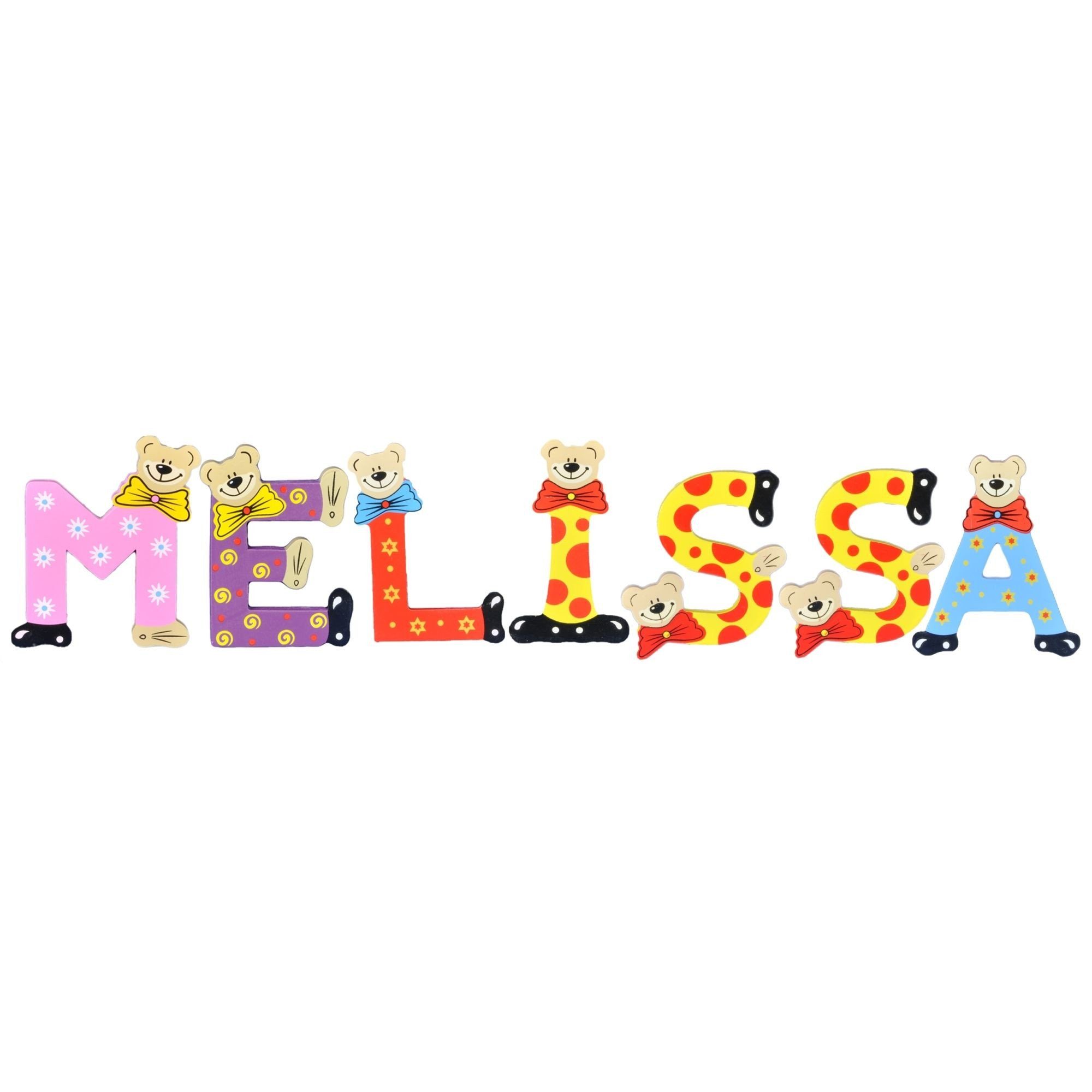 Kinder Holz-Buchstaben 7 sortiert MELISSA St), Playshoes (Set, Namen-Set, - Deko-Buchstaben