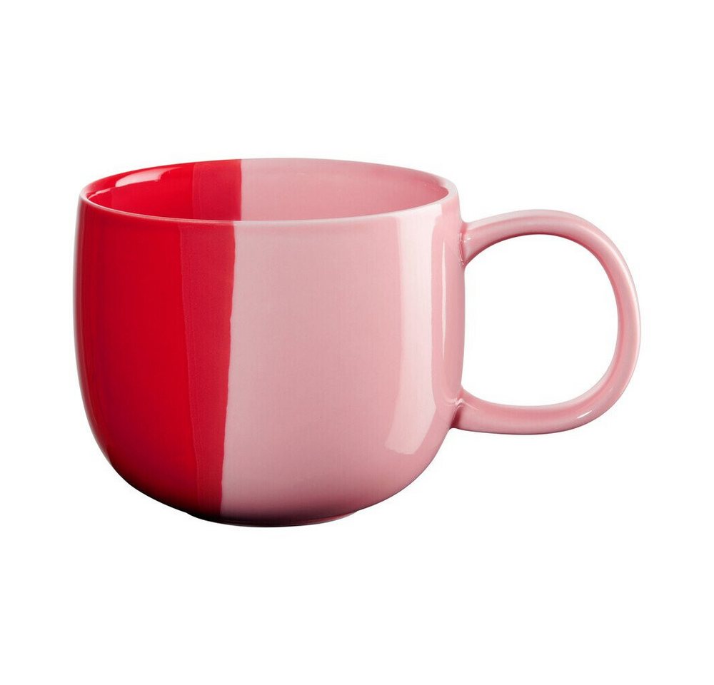 ASA SELECTION Becher Henkelbecher 0,4 l Joy Strawberry Smoothie, 1-tlg., Porzellan, Henkelbecher, Ø10cm, Porzellan, mehrfarbig