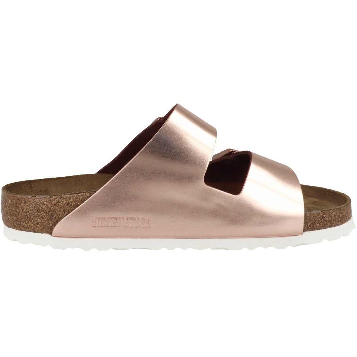Damen Sandale (Metallic (02101086) Copper) Weichbettung Birkenstock Arizona Rosa Glattleder schmal