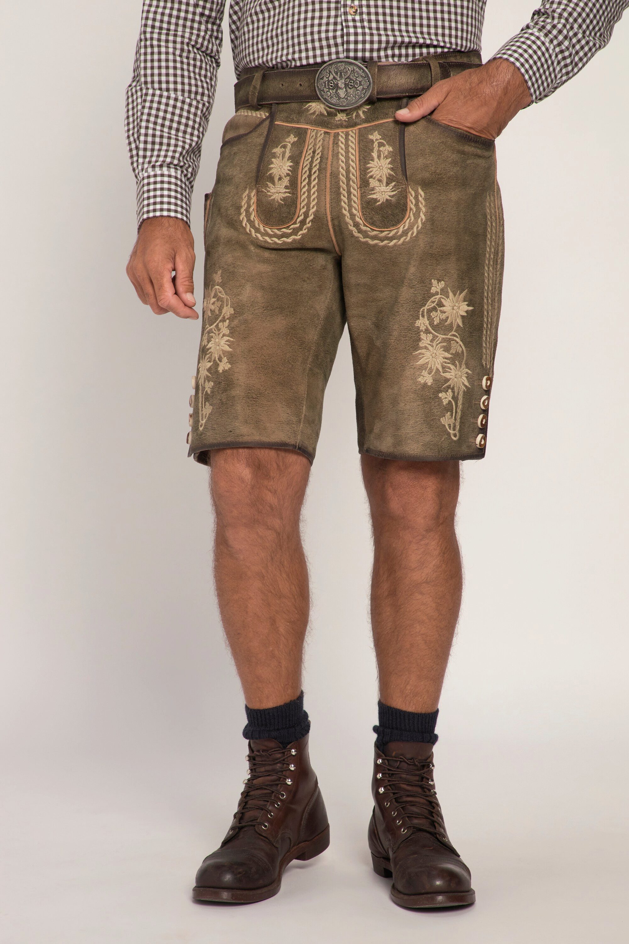 JP1880 Lederhose bis 7XL Trachtenhose aus Ziegenvelours-Leder günstig online kaufen