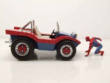 JADA Modellauto Buggy blau rot mit Spiderman Figur Modellauto 1:24 Jada Toys, Maßstab 1:24