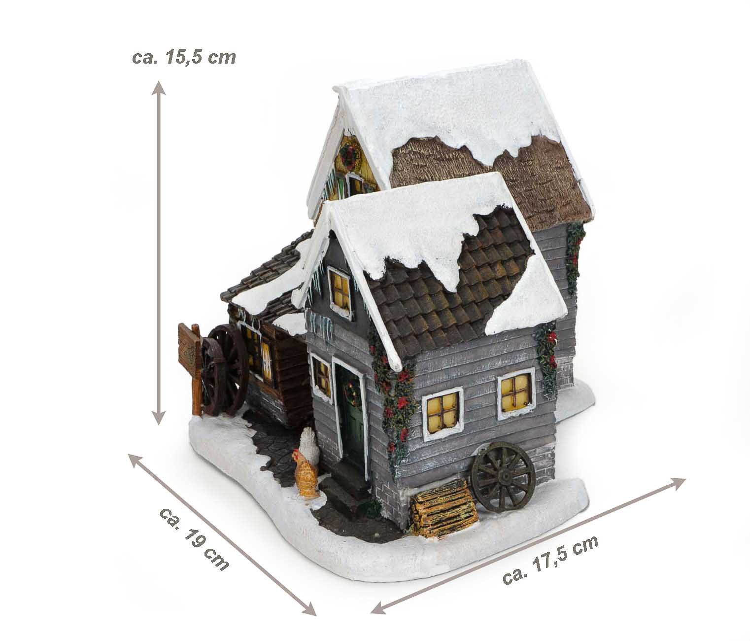 LuVille Weihnachtsdorf Weihnachtsszene, Weihnachtlich geschmückte Geflügel-Farm