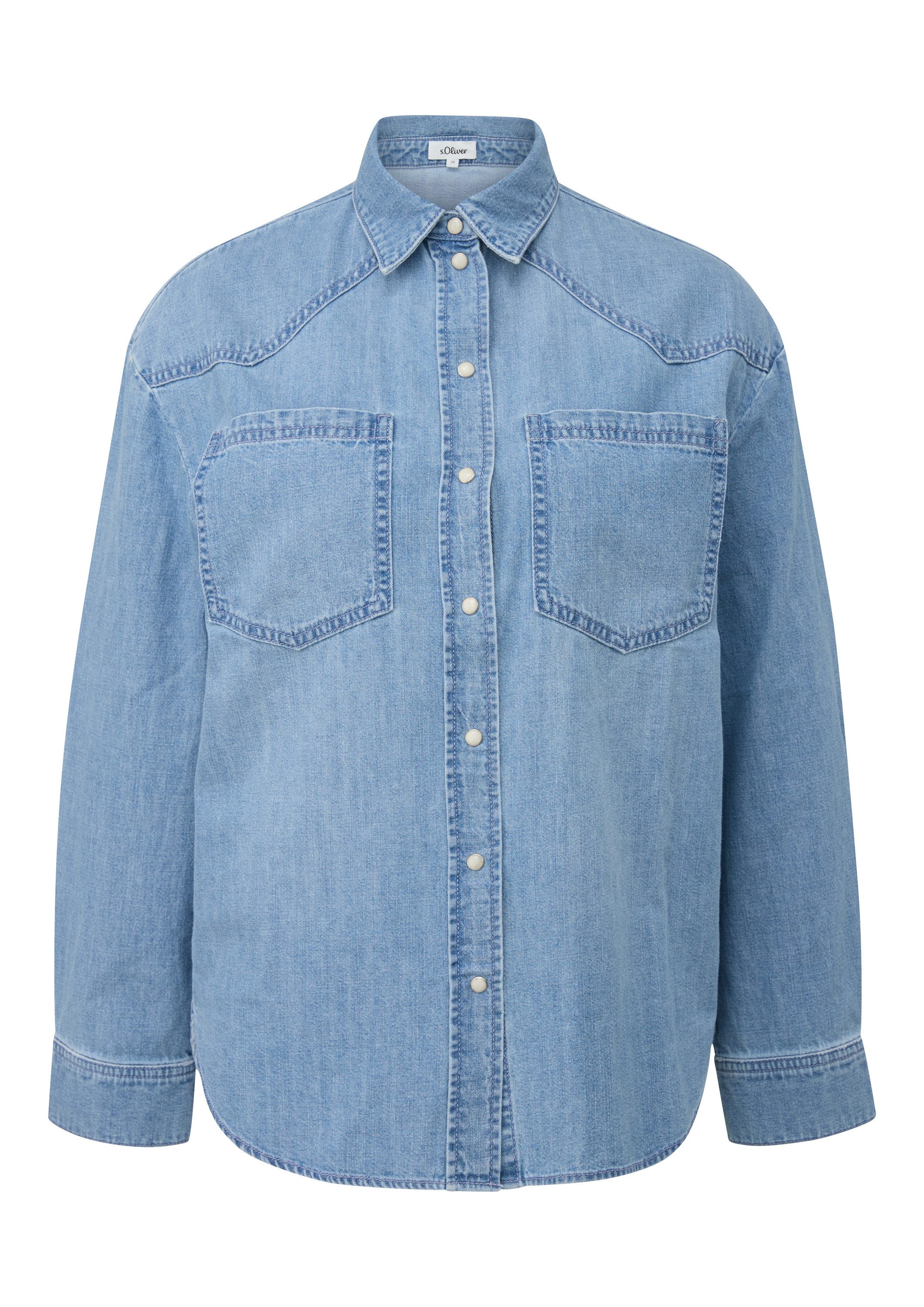 s.Oliver Langarmbluse Bluse Denimshirt günstig online kaufen