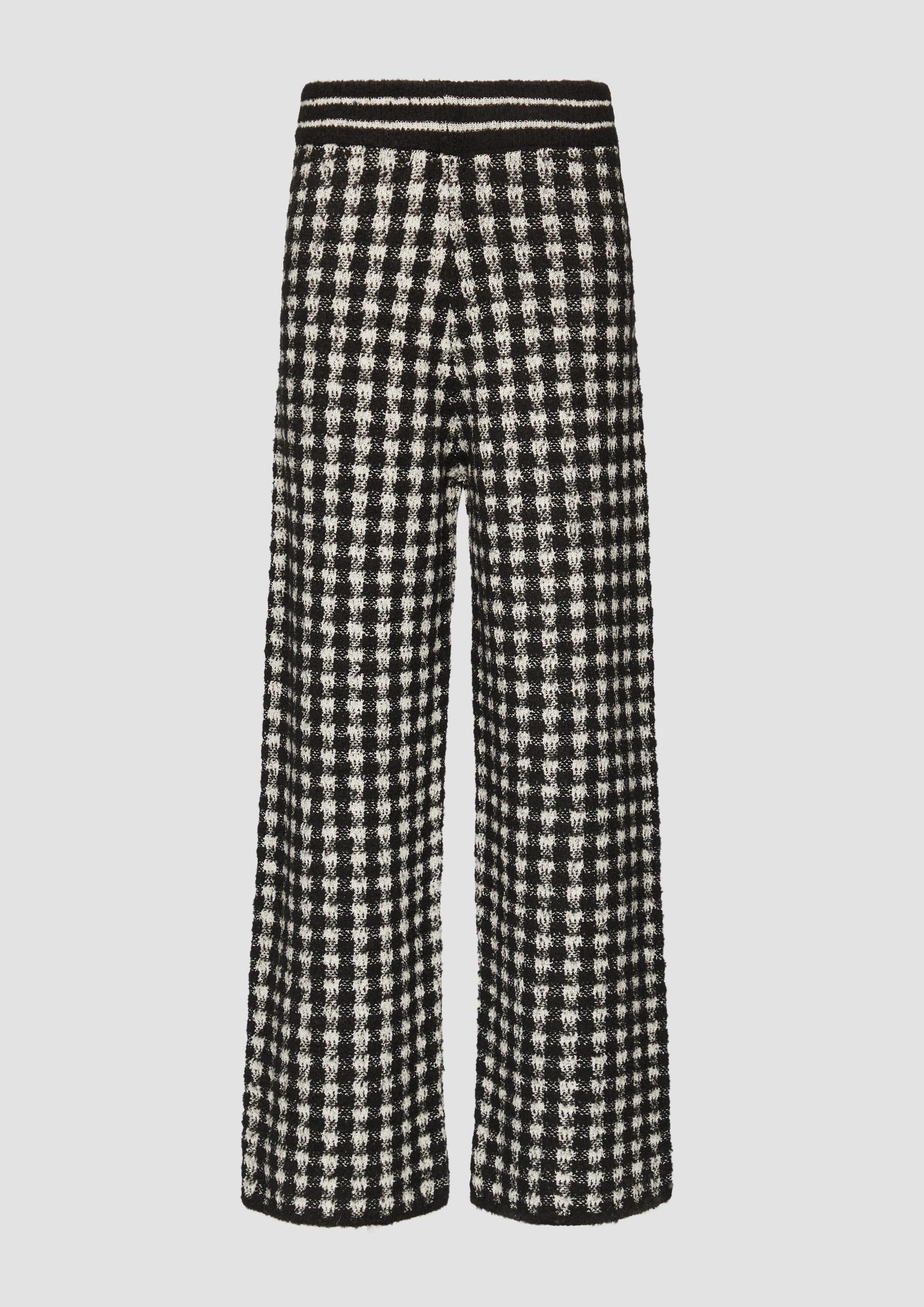 s.Oliver Chinos Hose Strickhose mit Karo-Muster