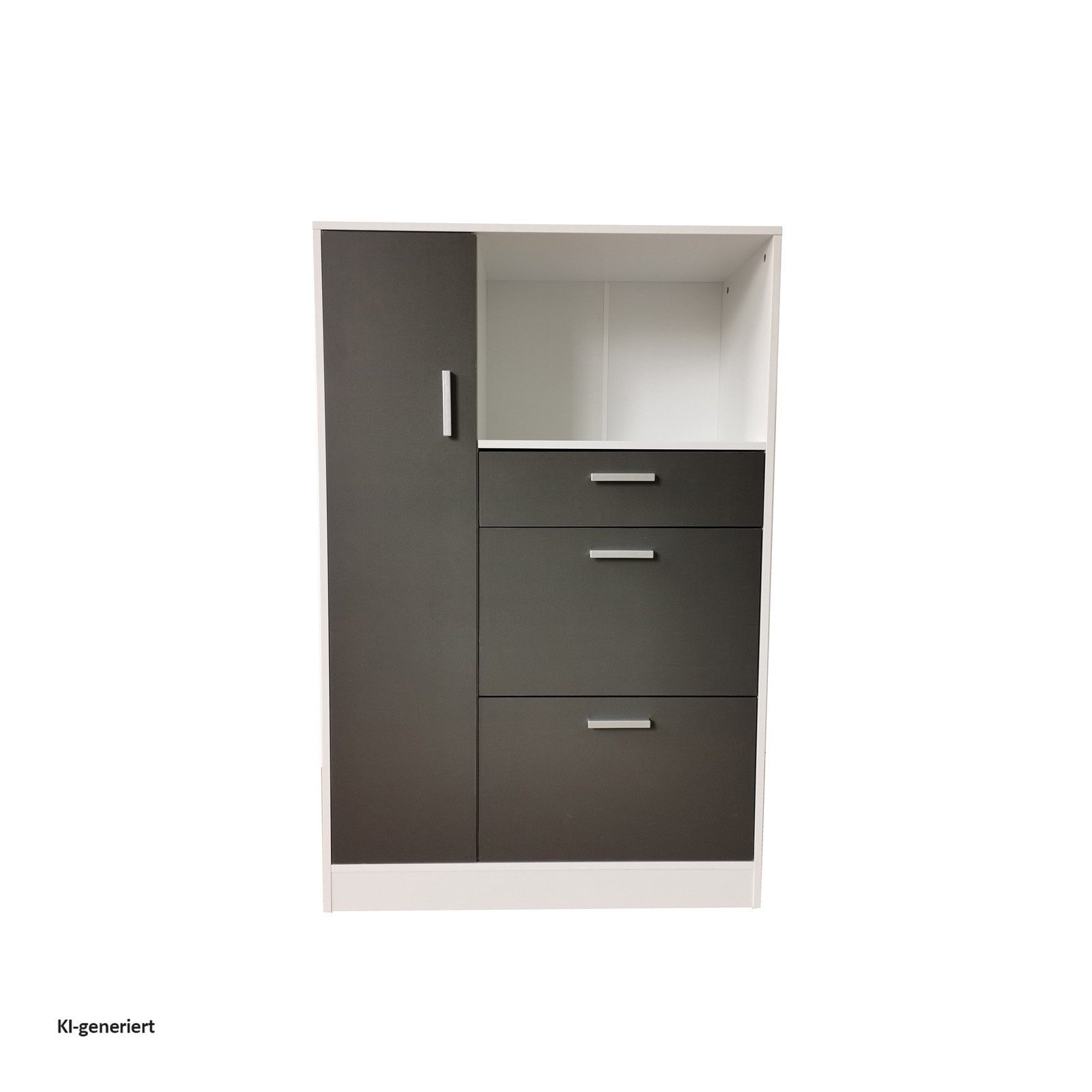 HTI-Living Hochschrank Küchenschrank Weiß-Grau Blanca L (Stück, 1-St., 1 Küchenschrank) Mehrzweckschrank