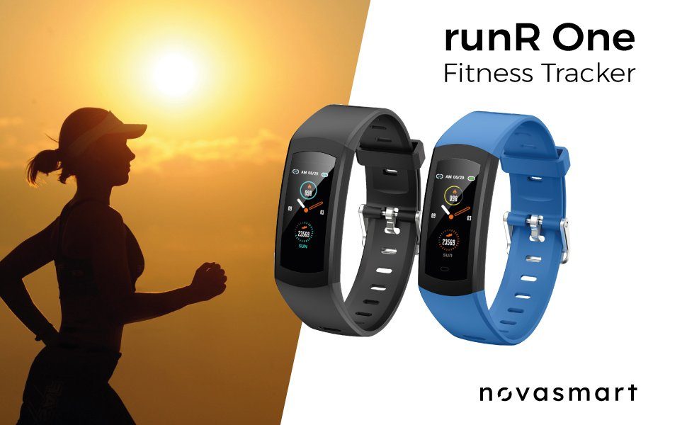 Sport Sportelektronik novasmart Activity Tracker runR ONE Fitness Tracker (schwarz oder blau), in blau oder schwarz erhältlich