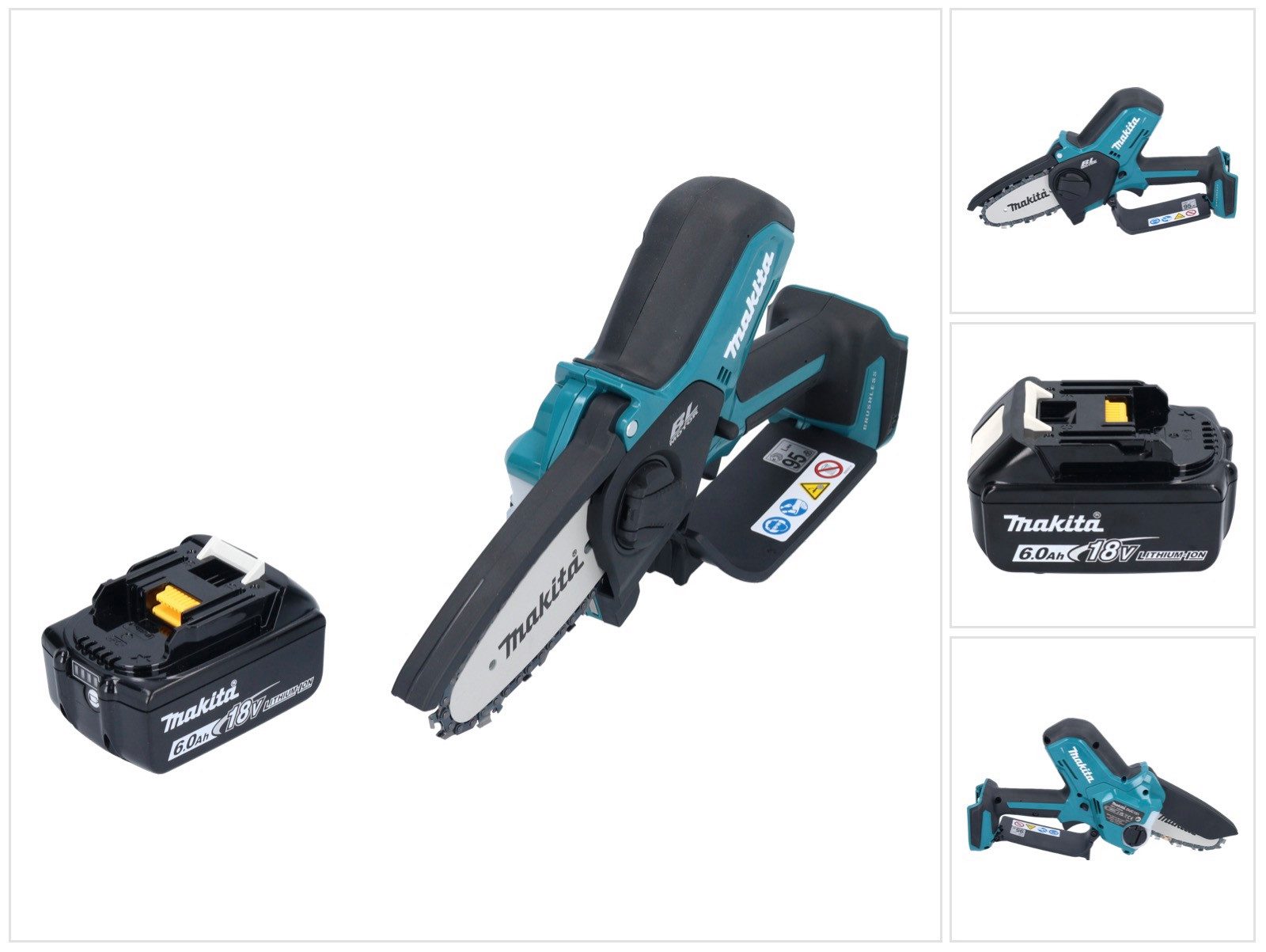 Makita Benzin-Kettensäge DUC 101 G1 Akku Astsäge 18 V 10 cm Brushless + 1x Akku 6,0 Ah - ohne