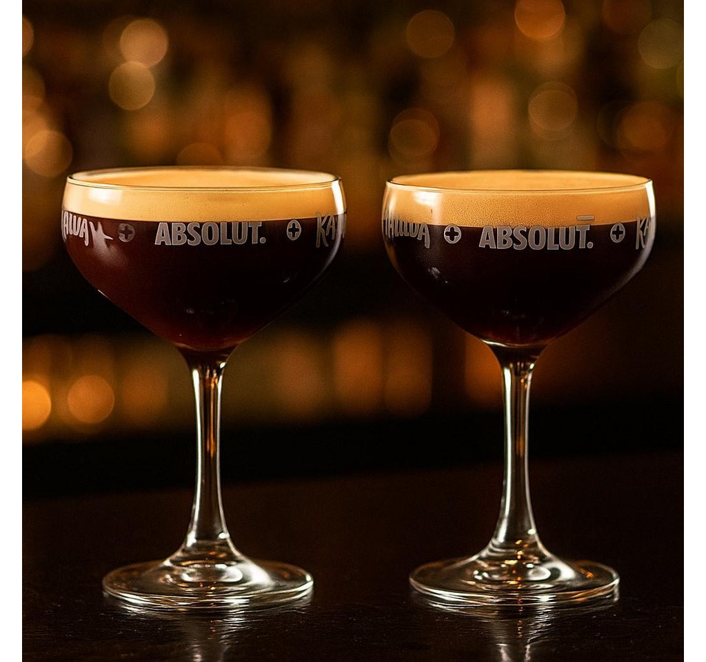 Absolut Gläser-Set ABSOLUT x KAHLÚA Cocktail-Coupe Gläser – 2er Set, 2-tlg.