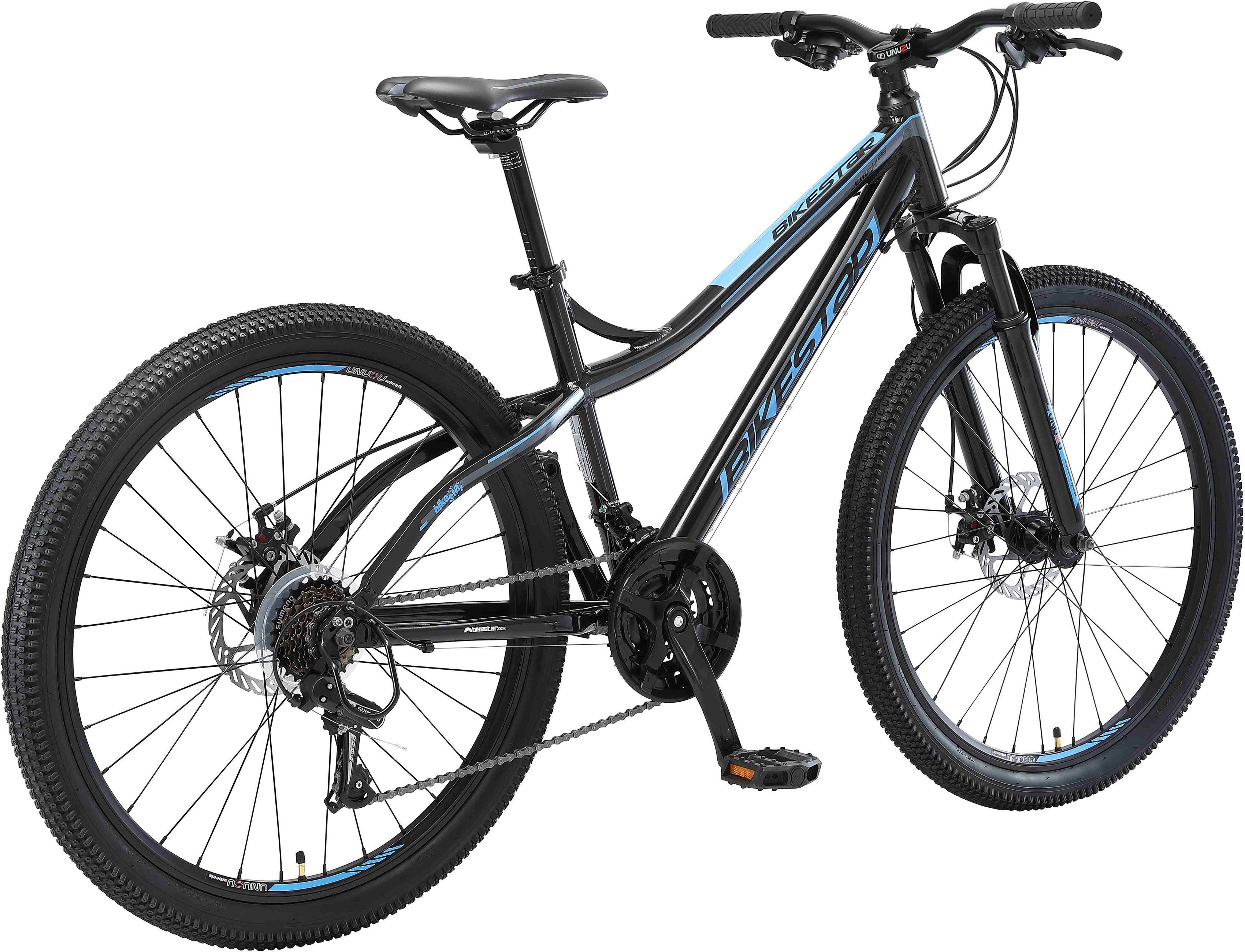 Bikestar Mountainbike, 21 Gang Shimano RD-TY300 Schaltwerk, Kettenschaltung, für Damen und Herren, Kettenschaltung
