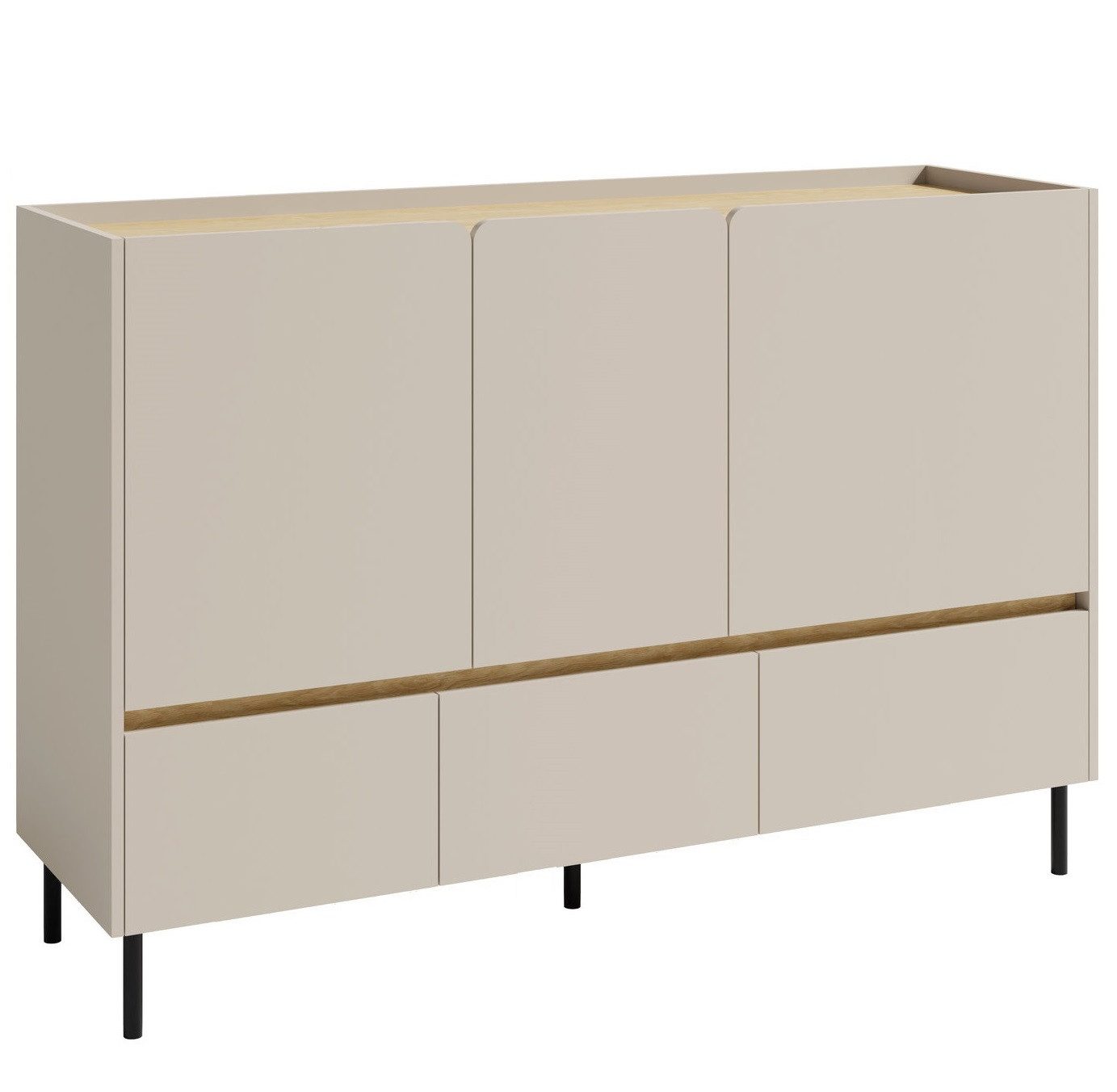Kombikommode LUCA LC7 Sideboard 3 Schubladen 3 Türen, 150 cm