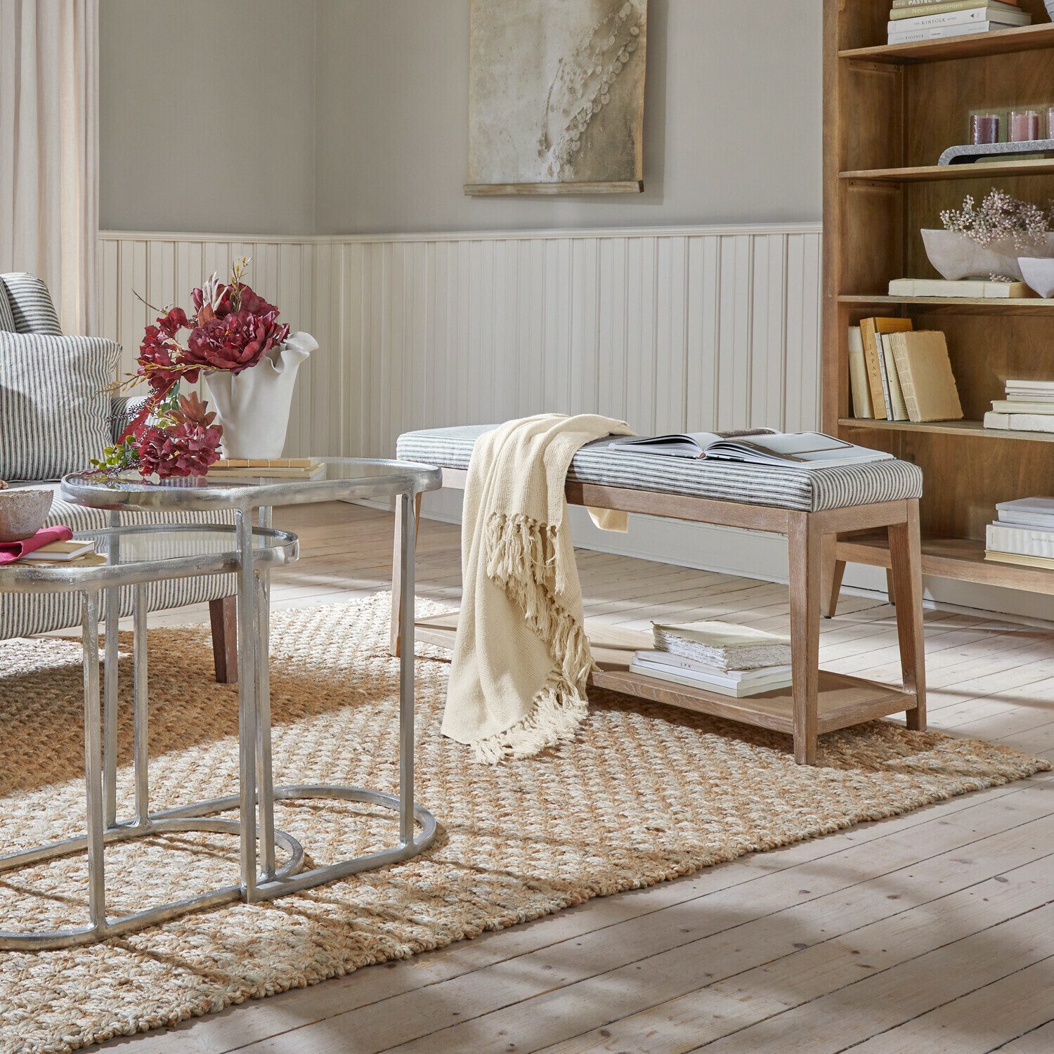 Mirabeau Tagesdecke Plaid Skandira beige