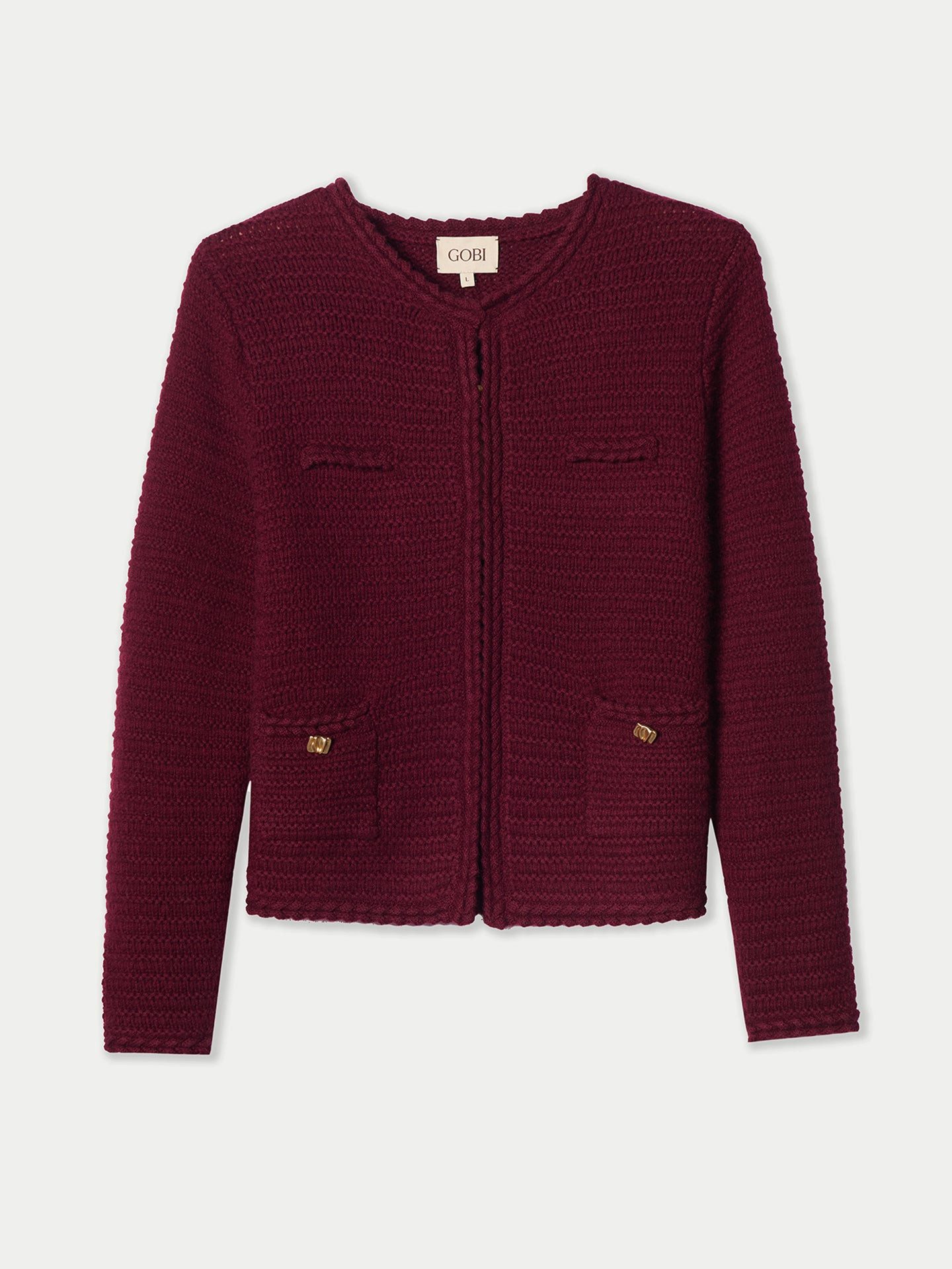 GOBI Cashmere Cardigan Texturierter Strick Kaschmir-Cardigan
