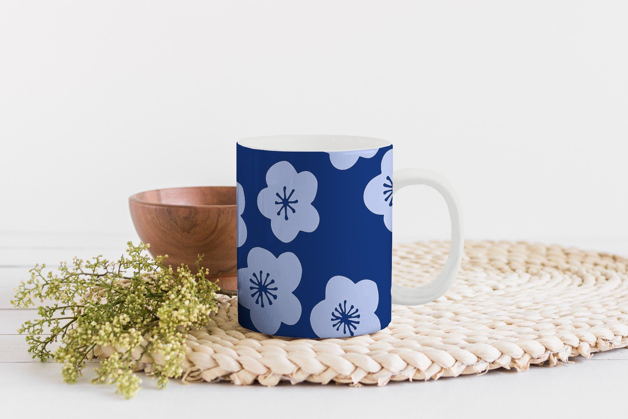 Keramik, MuchoWow - Kaffeetassen, Muster Becher, Japan, - Teetasse, - Tasse Sakura Geschenk Weiß Teetasse,