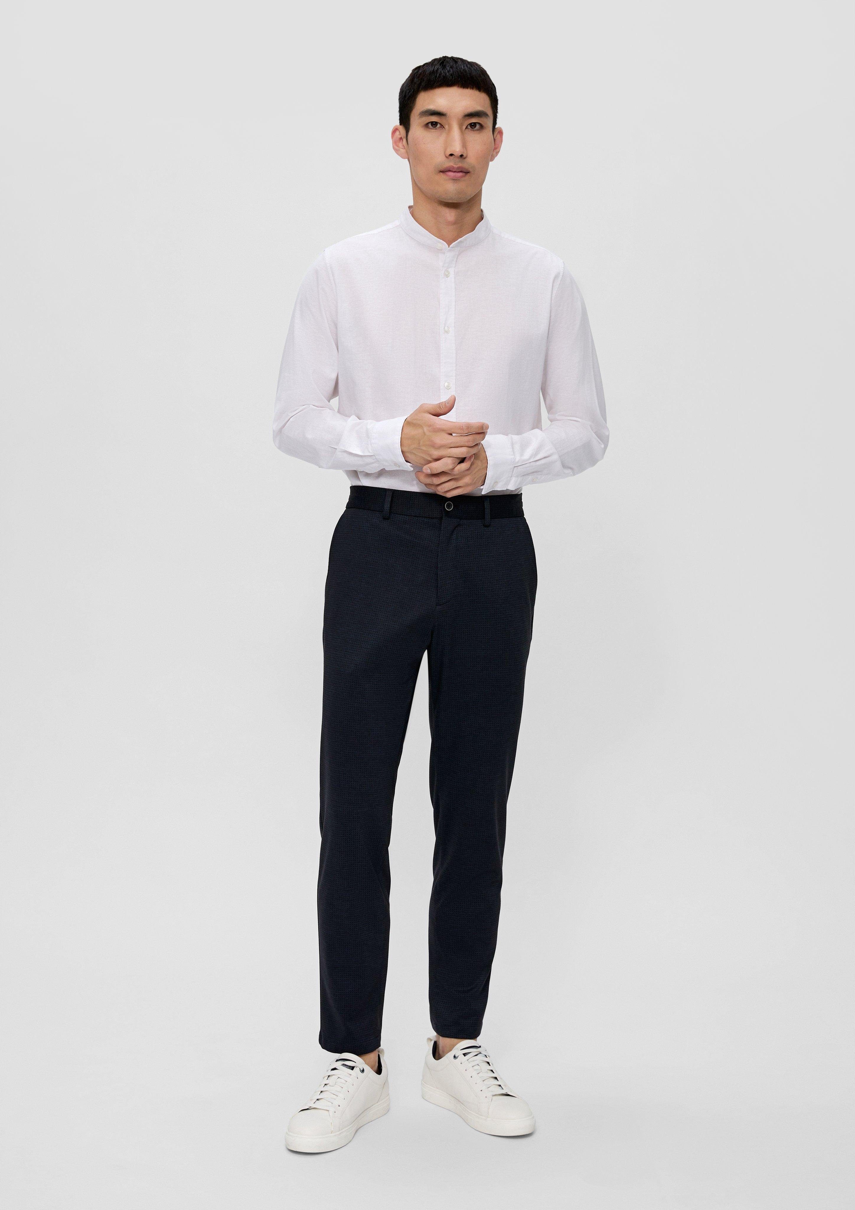 navy Slim: Stoffhose Suit-Hose Karierte s.Oliver Jogg