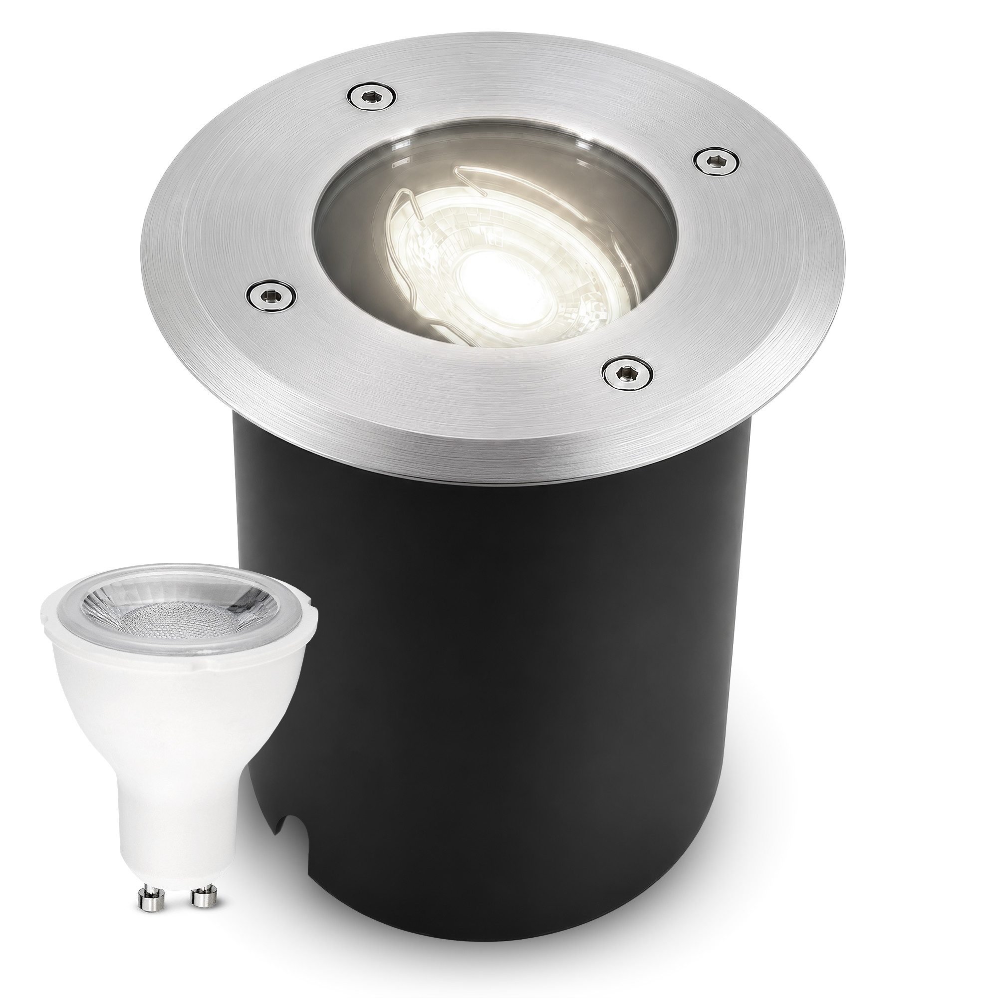 SSC-LUXon LED Gartenstrahler JUAVI Bodenstrahler schwenkbar mit LED GU10 dimmbar 7W neutralweiß, Neutralweiß
