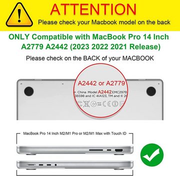 Fintie Laptop-Hülle für MacBook Pro 14" (2023-2021 Freisetzung) A2779 A2442 M2 M1 Pro/Max, Ultradünne Hartschale Schutzhülle Snap Case für MacBook Pro 14 Zoll