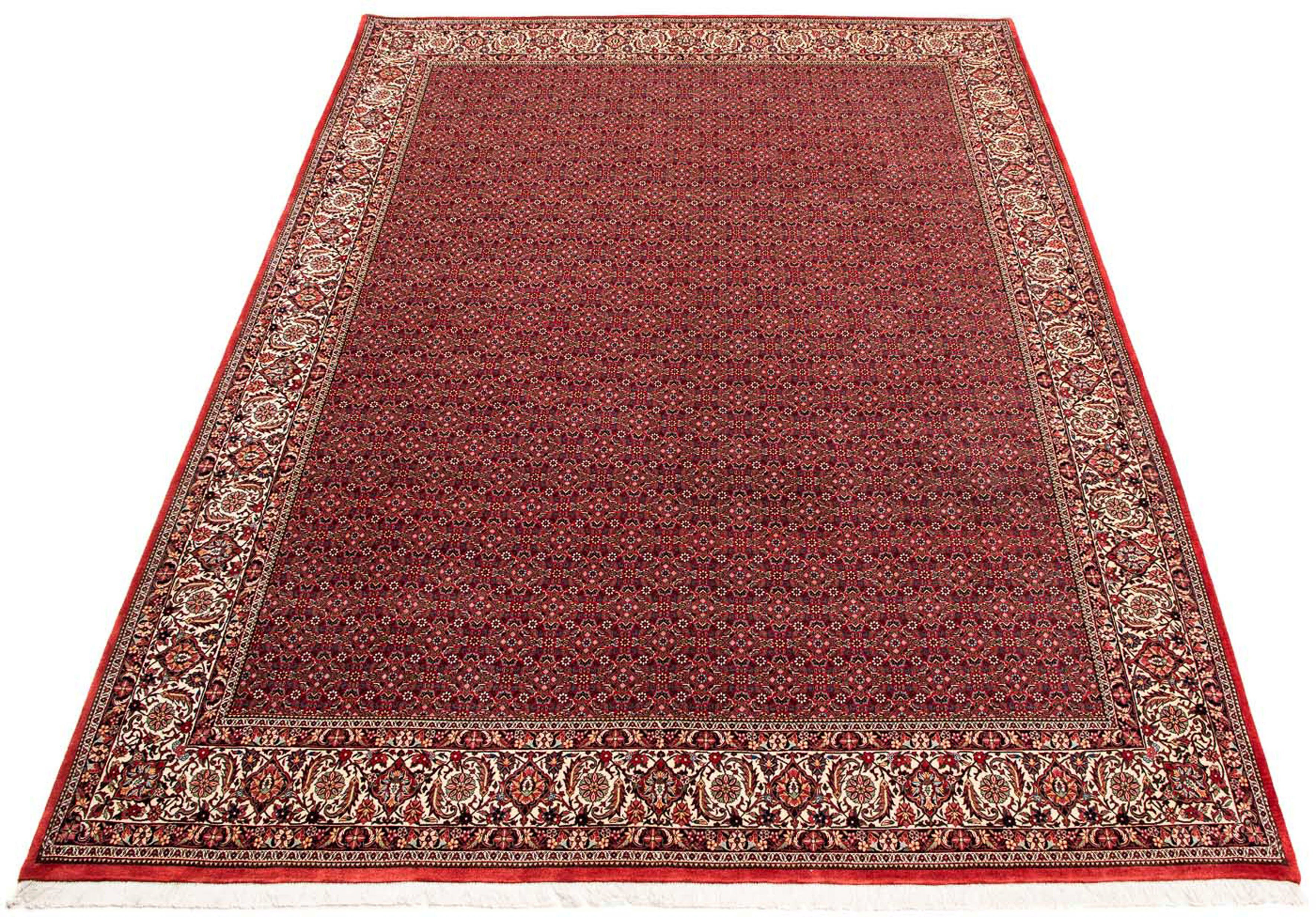 Orientteppich Perser - Bidjar - 400 x 308 cm - dunkelrot, morgenland, rechteckig, Höhe: 15 mm, Wohnzimmer, Handgeknüpft, Einzelstück mit Zertifikat