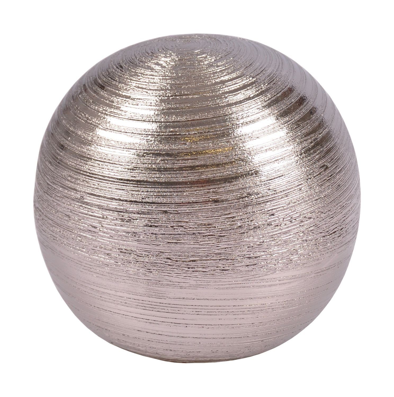 Tischdeko Dekokugel silber aus Ku Dekofigur Silberkugel Keramik New Dekofigur 15,5cm Home
