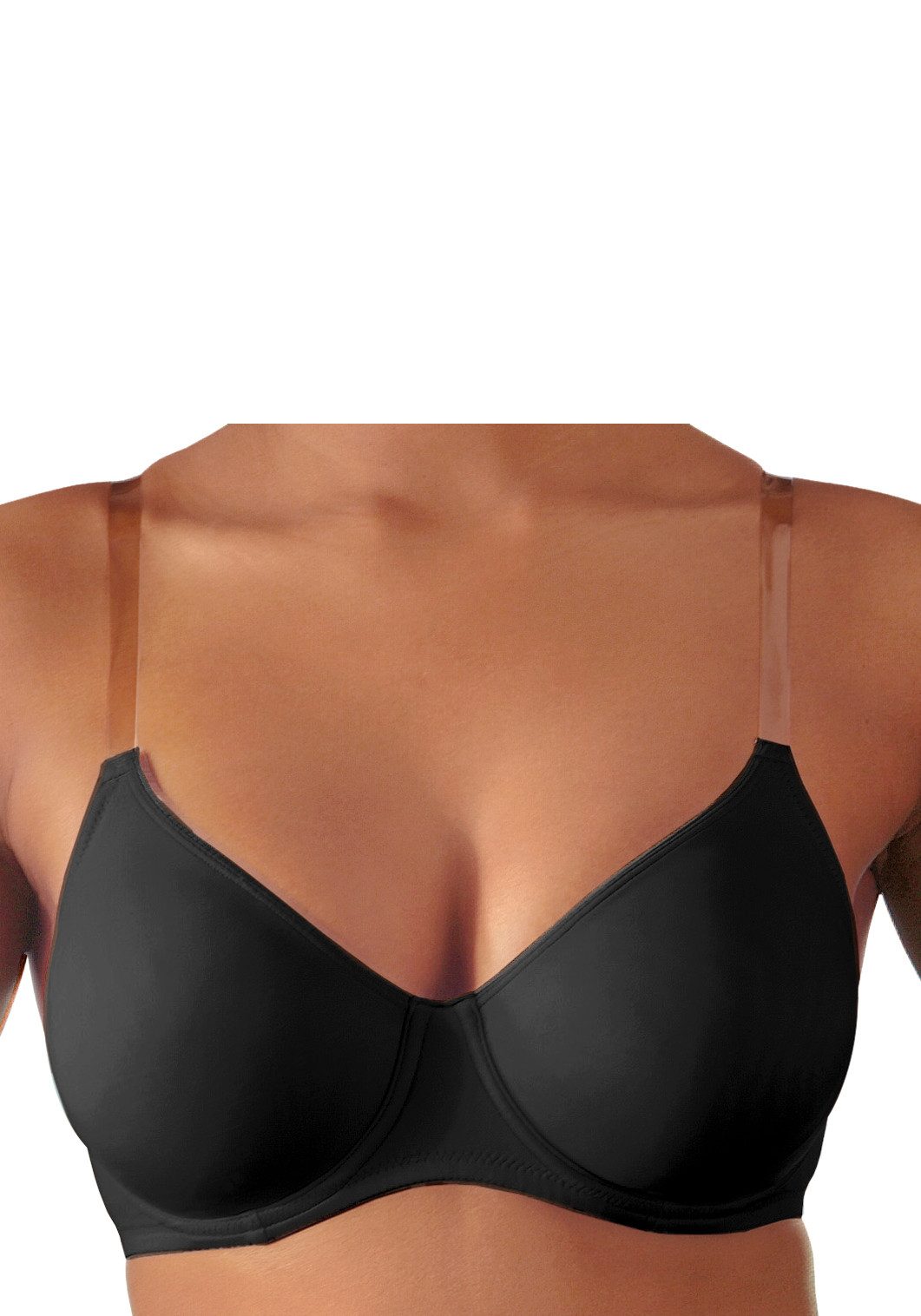 Nuance by Lascana T-Shirt-BH, Dirndl-BH, BH mit Bügel, BH mit transparenten Trägern, BH ohne Träger, große Größen – Bild 5 von 5