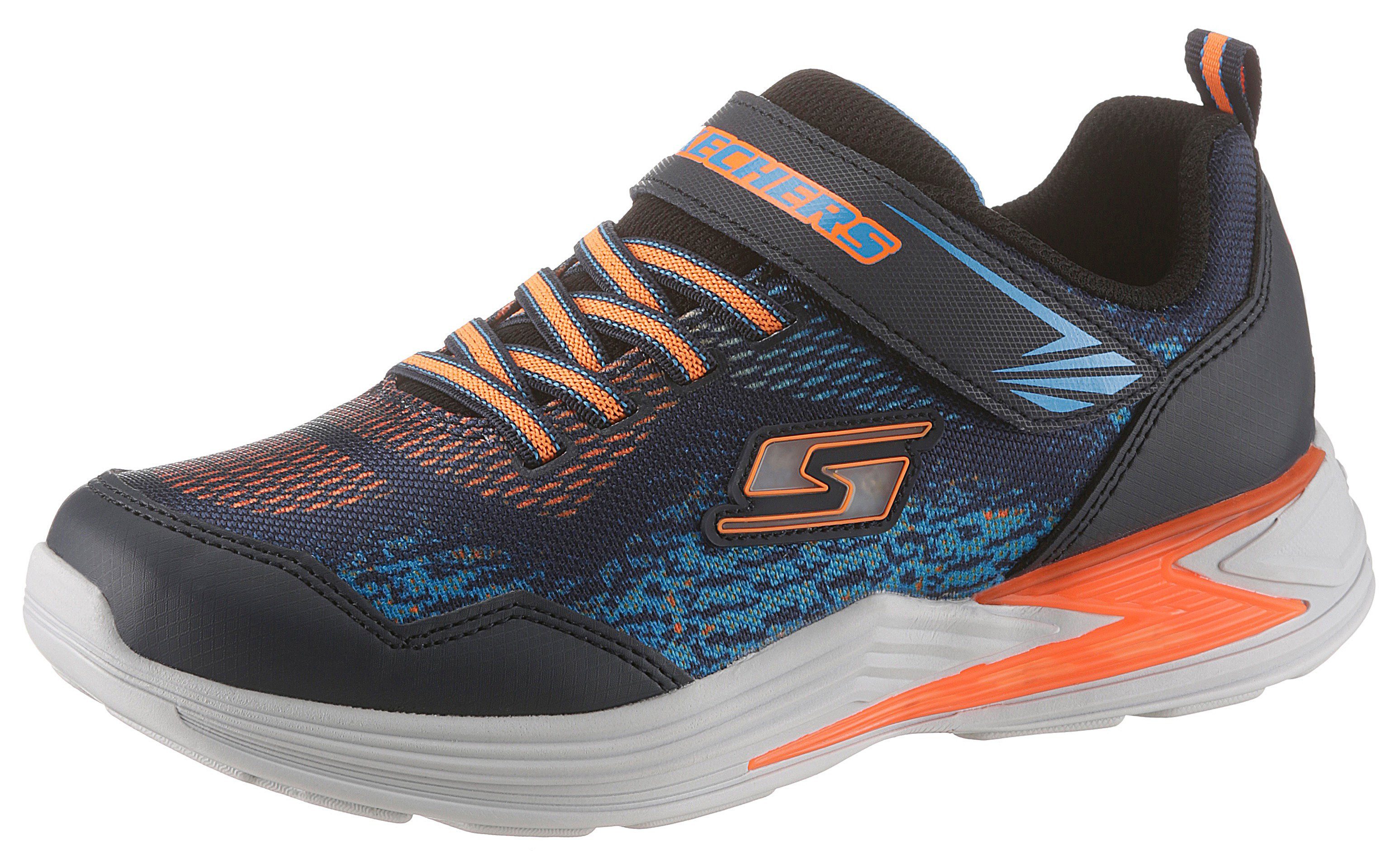 Sneaker Klettverschluss Kids Skechers III Blinkschuh Erupters Gummiband navy-orange mit und