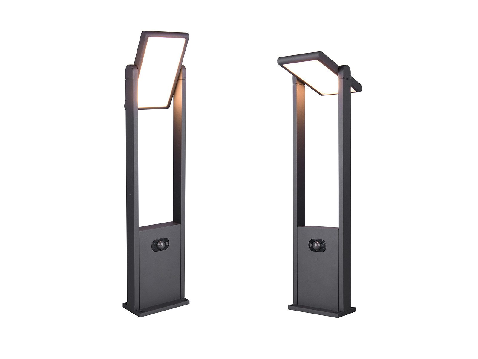 TRIO Leuchten LED Pollerleuchte, Bewegungsmelder, LED fest integriert, Warmweiß, Neutralweiß, 2er Set HYBRID Garten Wegbeleuchtung mit Strom und Solar, Höhe 61cm