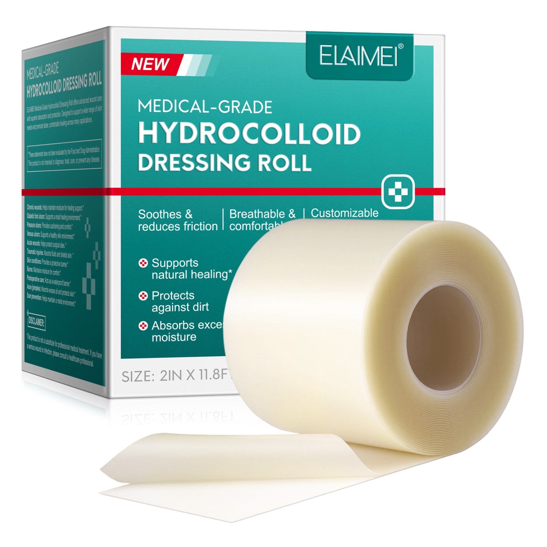 P-Beauty Cosmetic Accessories Wundpflaster Hydrocolloid Wundverband Pflaster Rolle Selbstklebend Wasserfest (1 St), Wundpflaster, Erste Hilfe, Notfallbehandlung, Wunddesinfektion